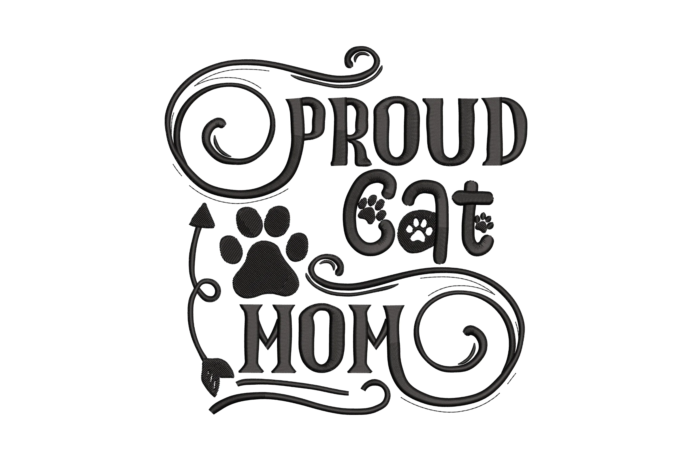 Cat Mom Embroidery Design
