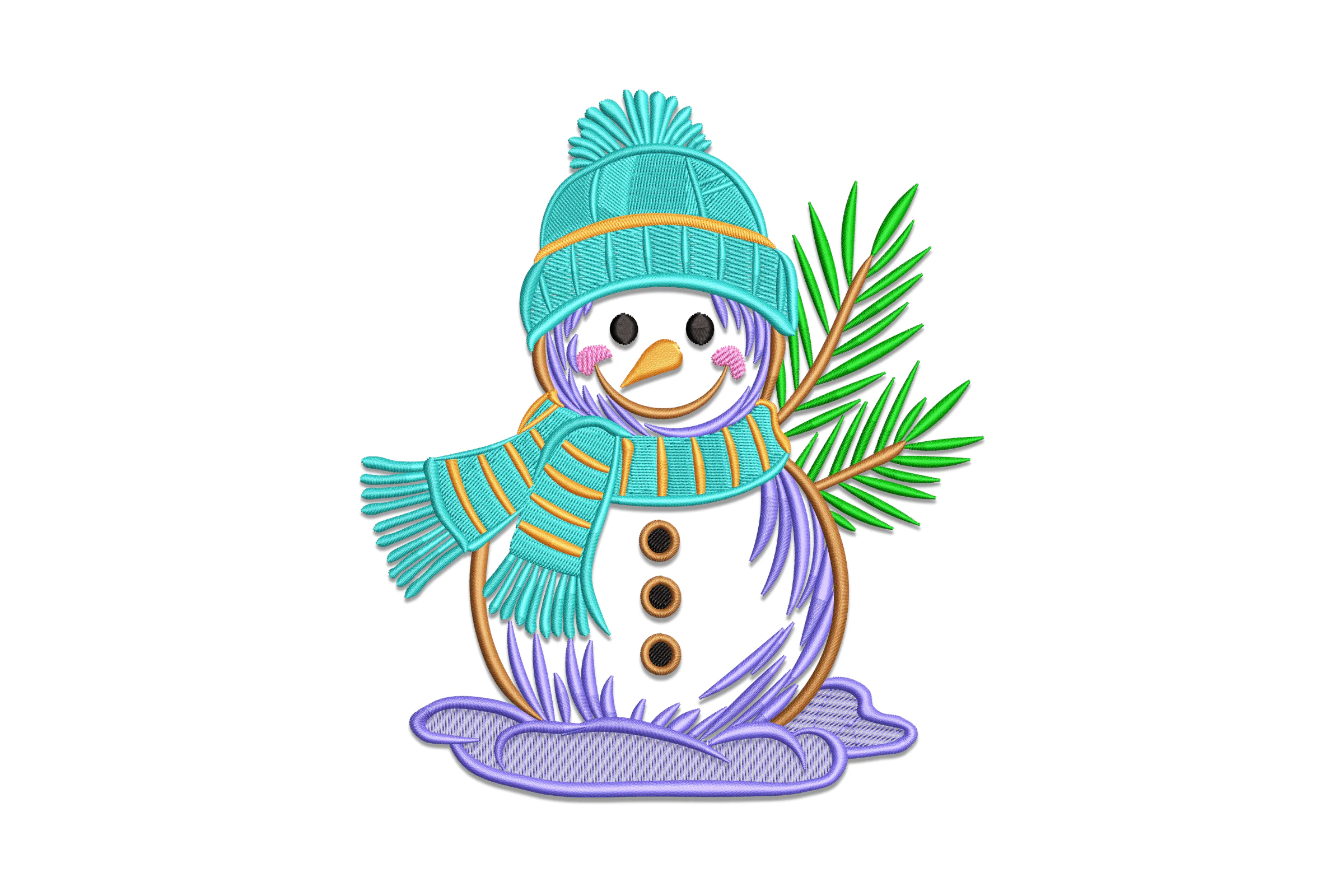 Snowman embroidery design, Christmas embroidery File