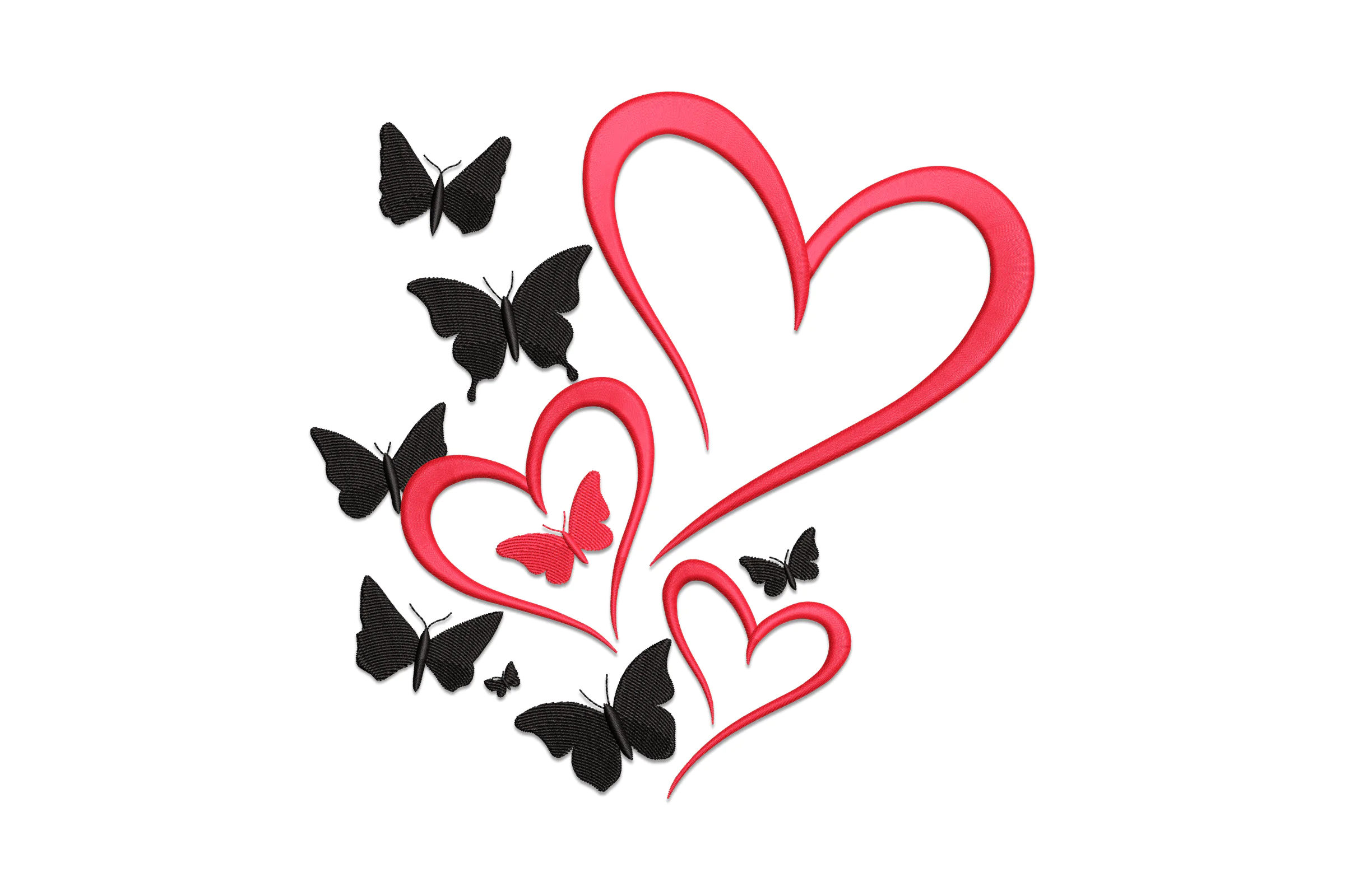 Heart With Butterfly Embroidery Design File