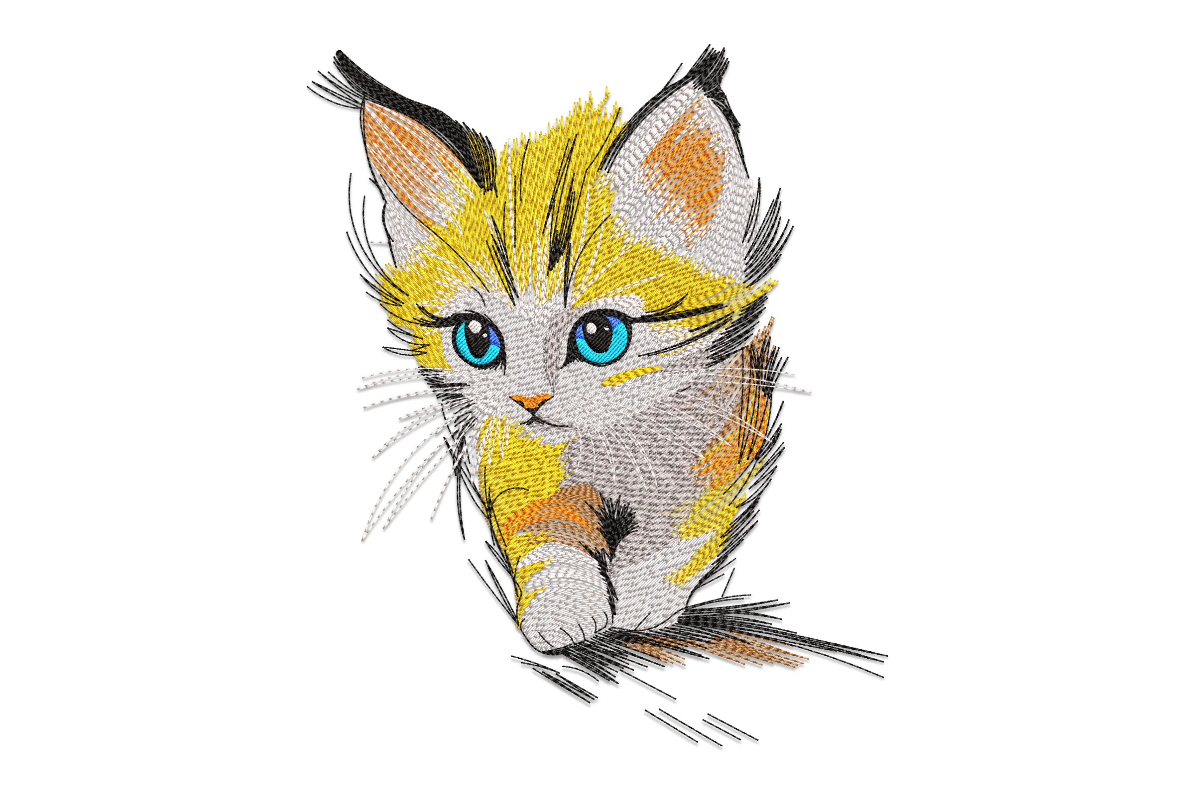 Adorable Kitten Embroidery Design