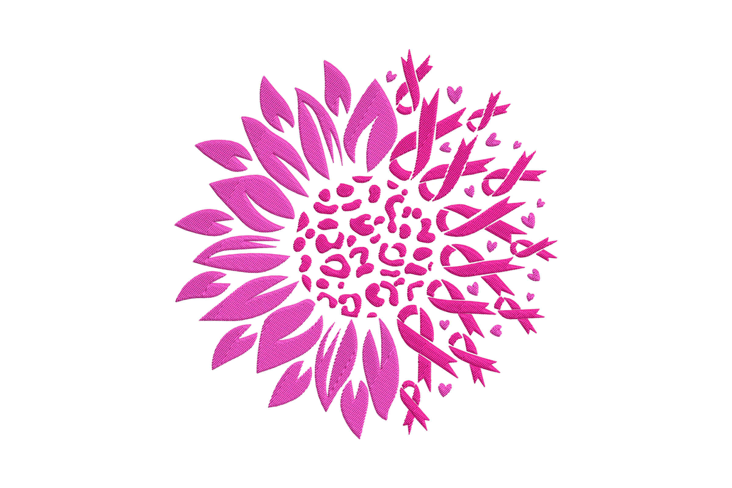 Sunflower Cancer Awareness Embroidery Design File