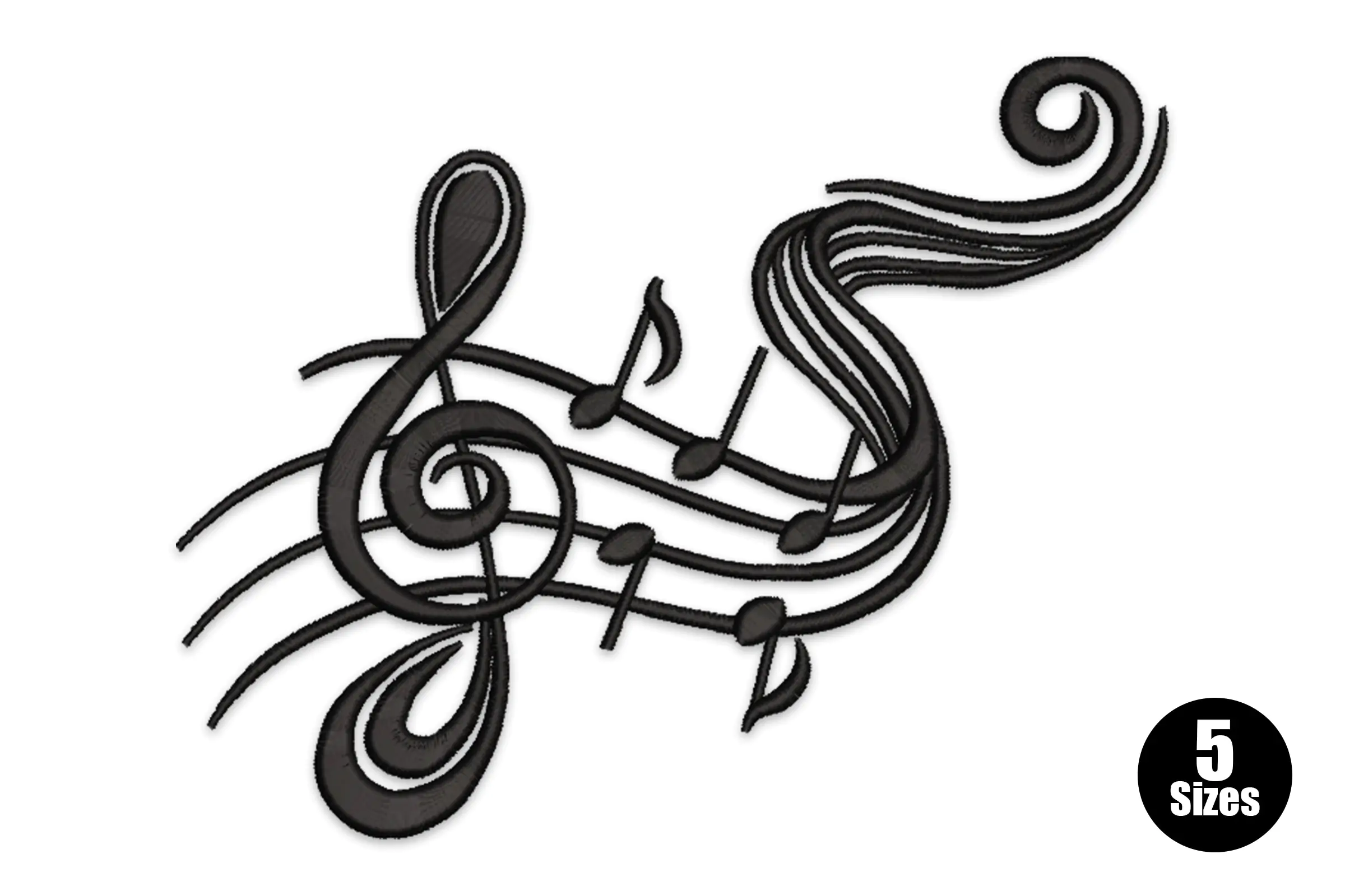 Music Notes Embroidery Design