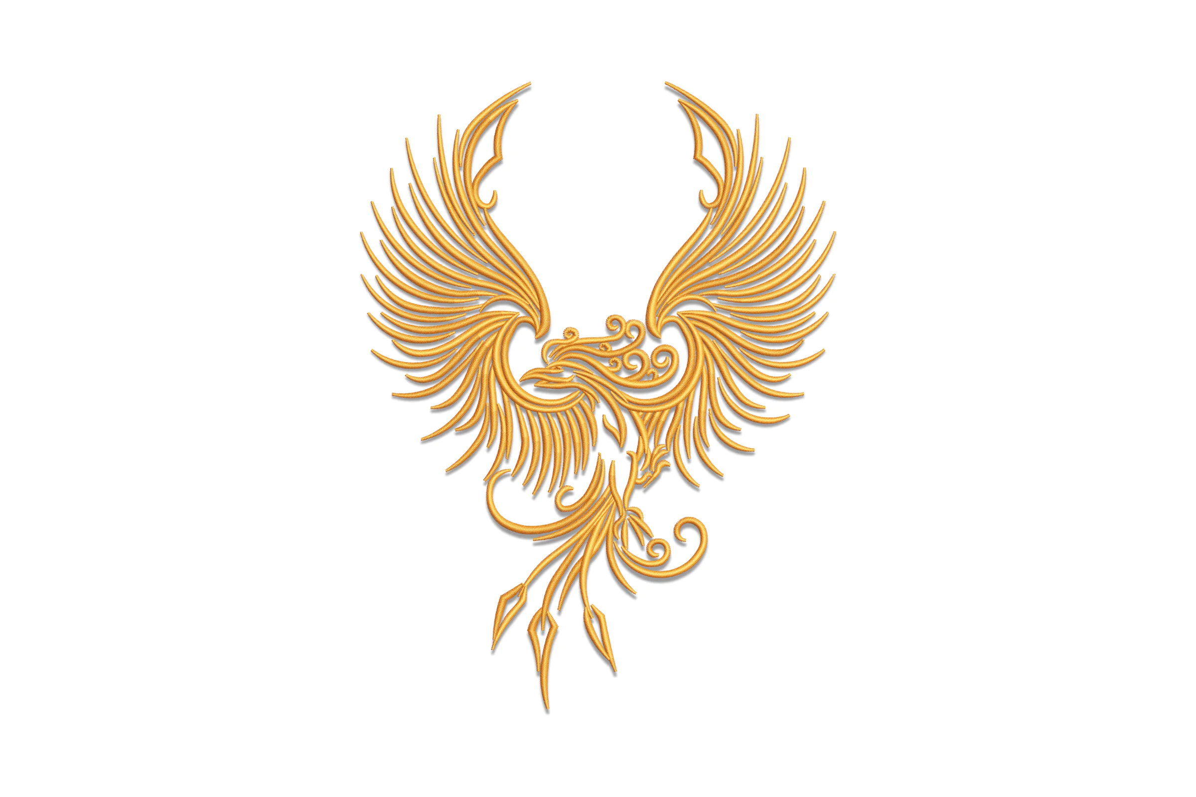 Golden Phoenix Embroidery Design