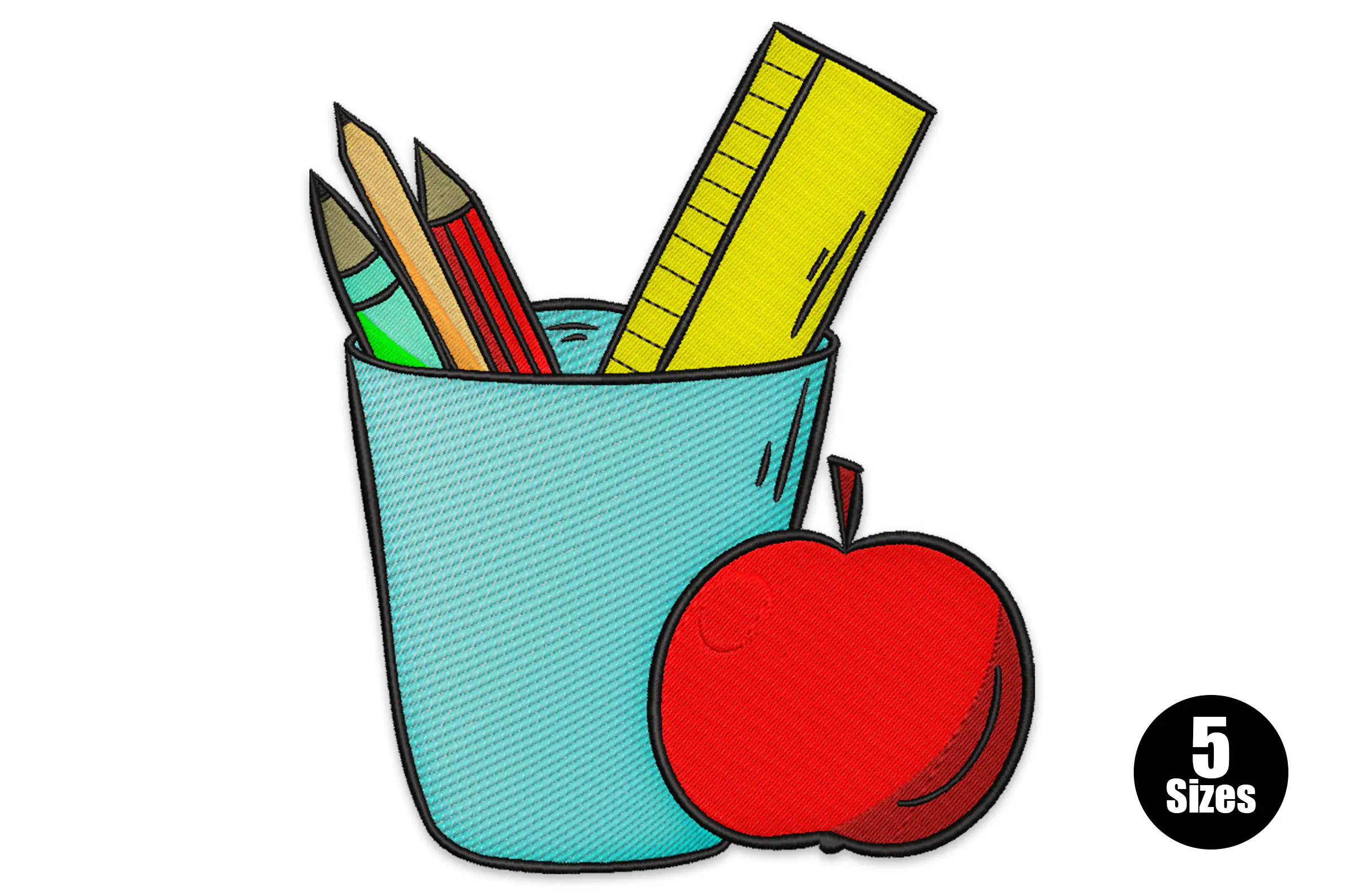 Pencil Holder Embroidery Design