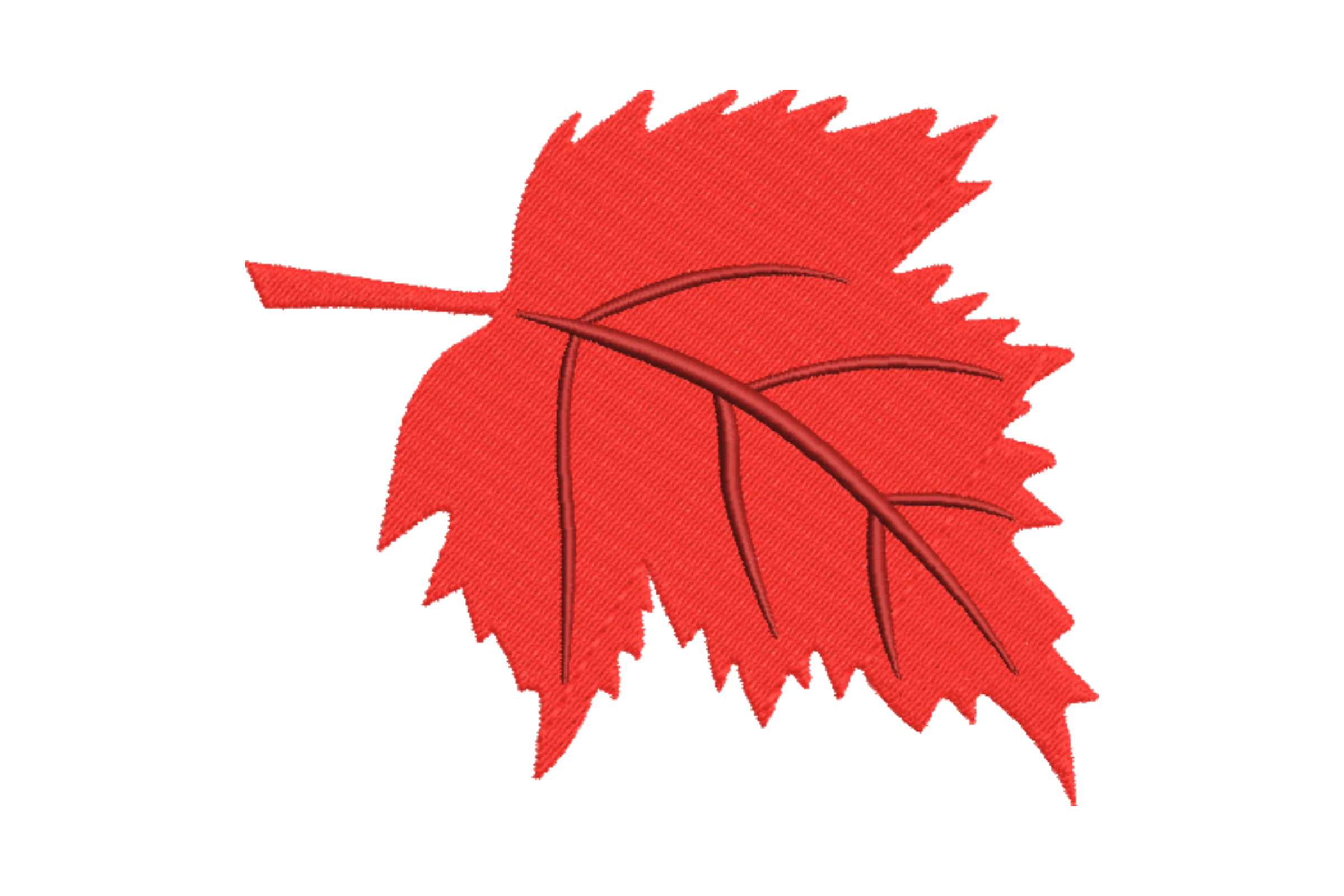 Elegant Red Maple Leaf Embroidery Design