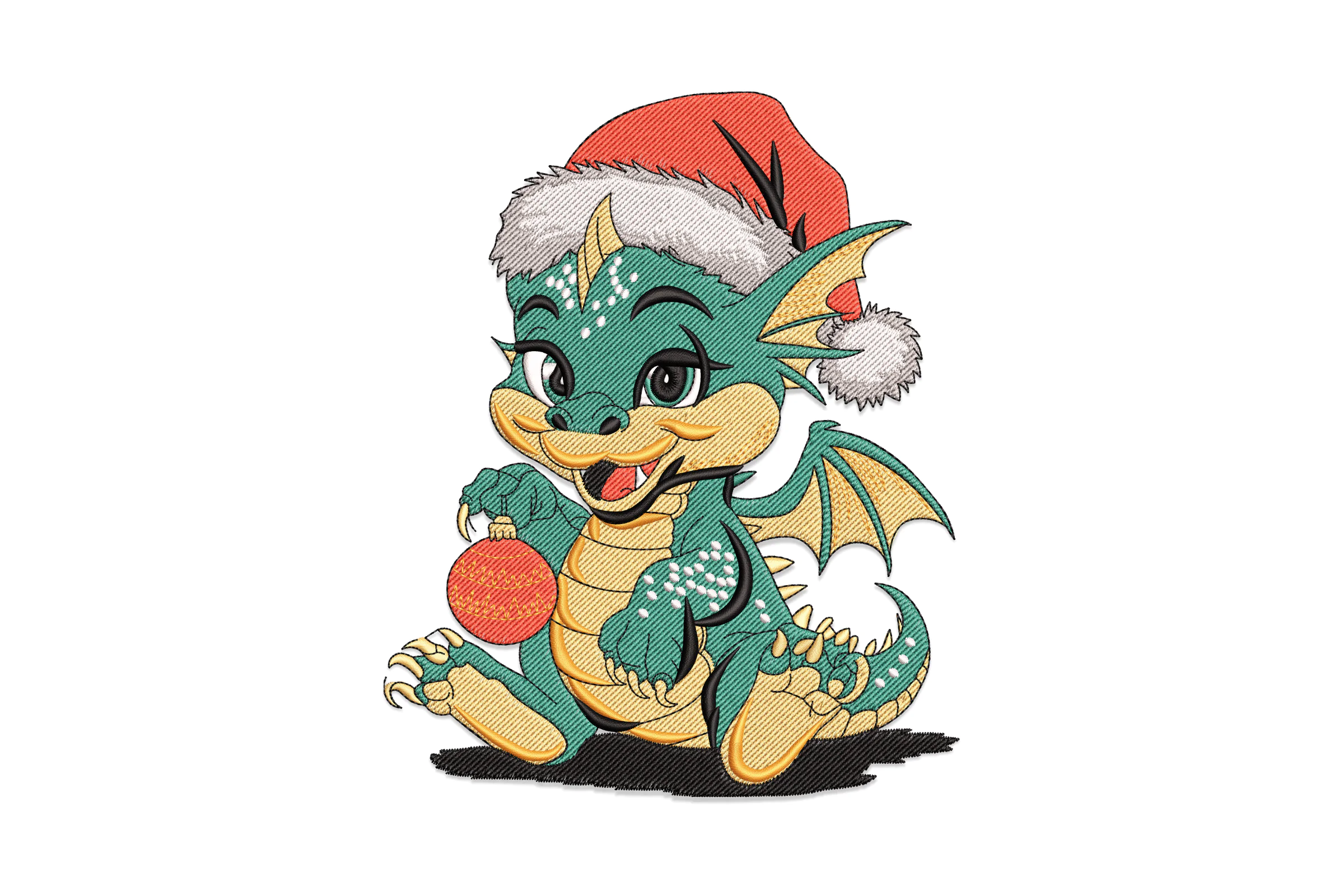 Christmas Dragon Embroidery File