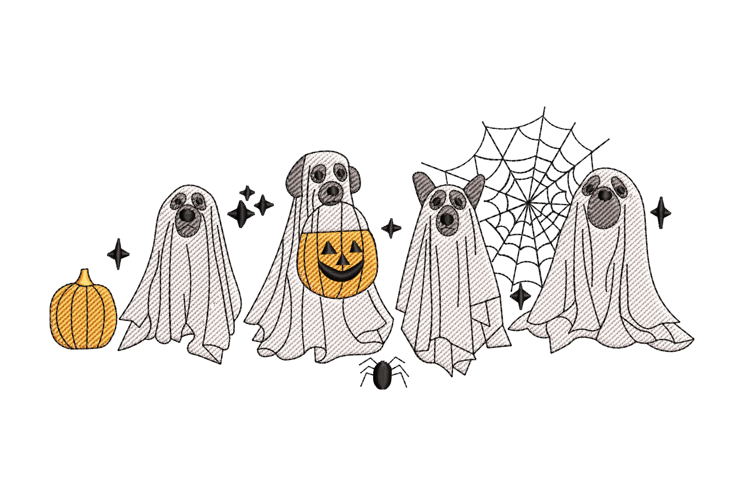 Dog Ghost Embroidery Design File