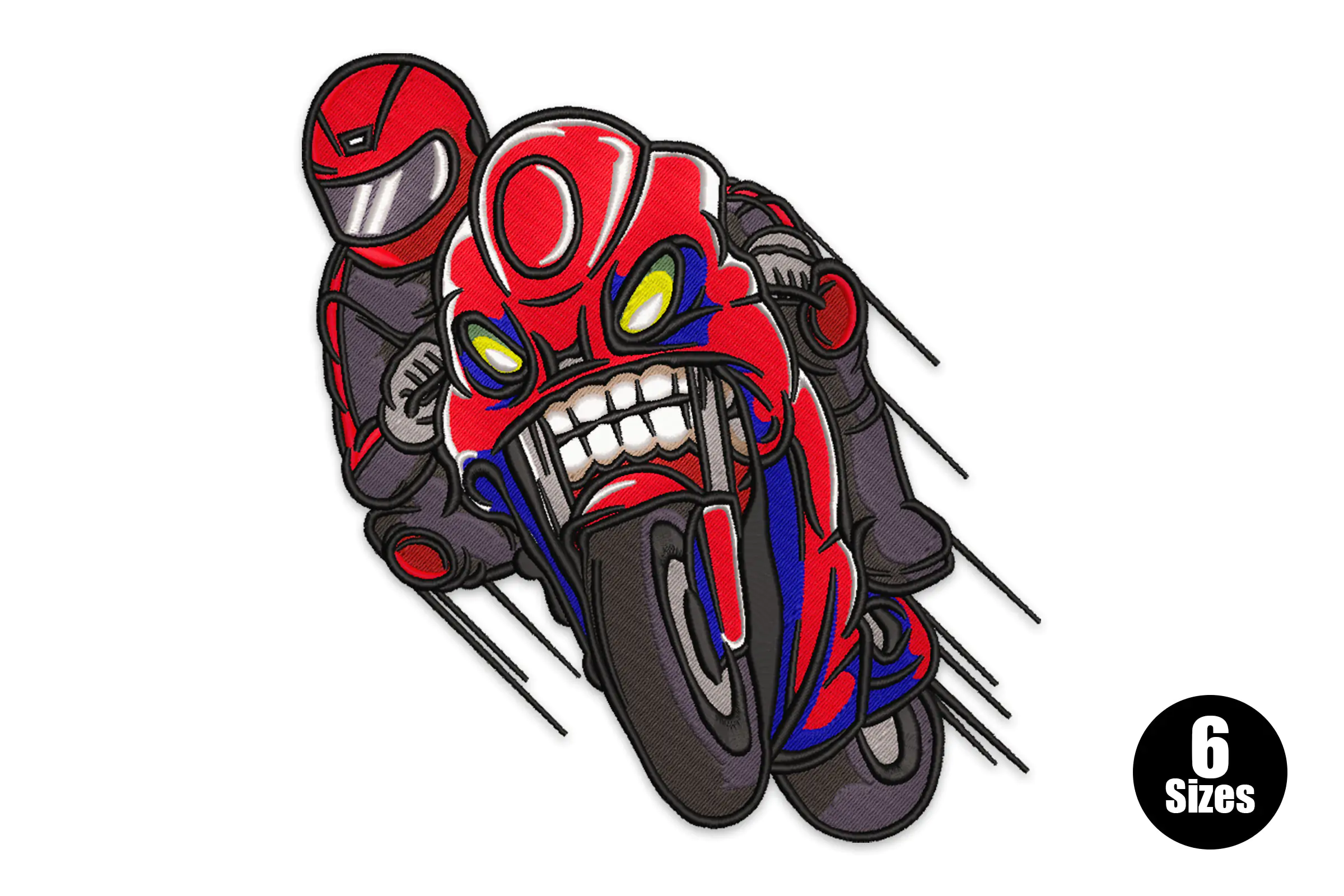 Sport Bike Motorcycle Racer Embroidery Design