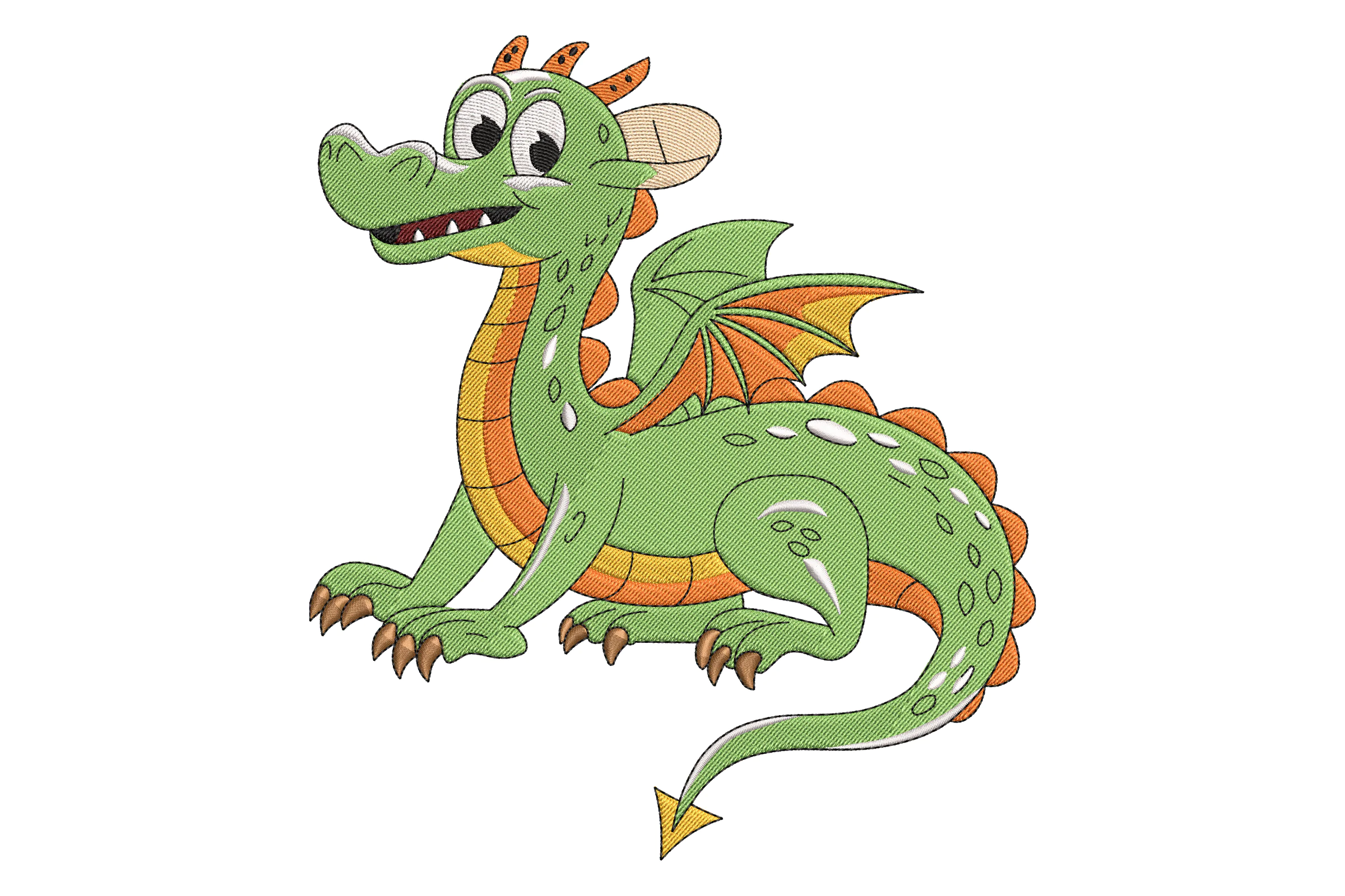 Cute Cartoon Dragon Embroidery Design