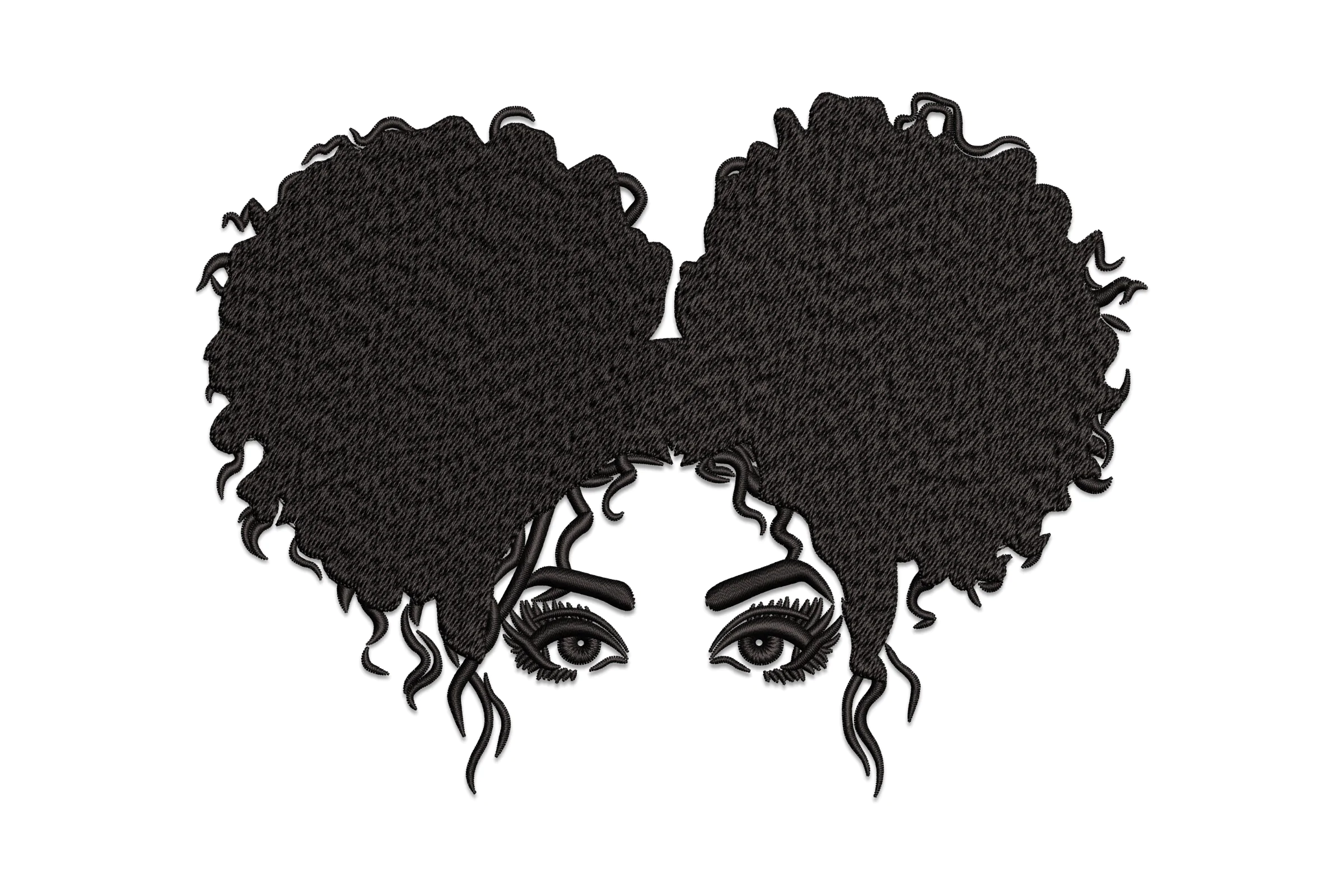 Curly Hair Woman Embroidery Design File