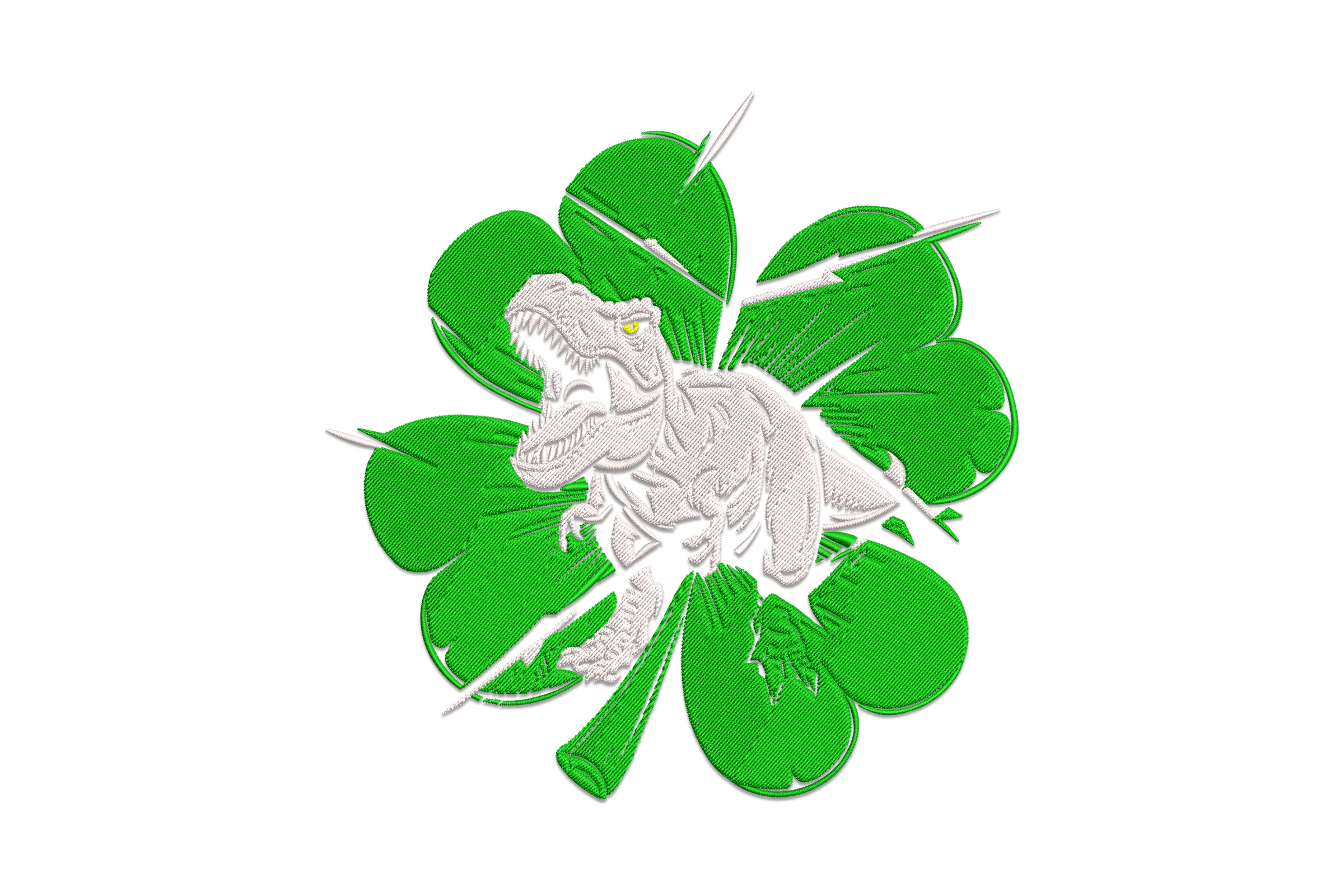 Dinosaur St. Patrick's Day Embroidery Design Pattern