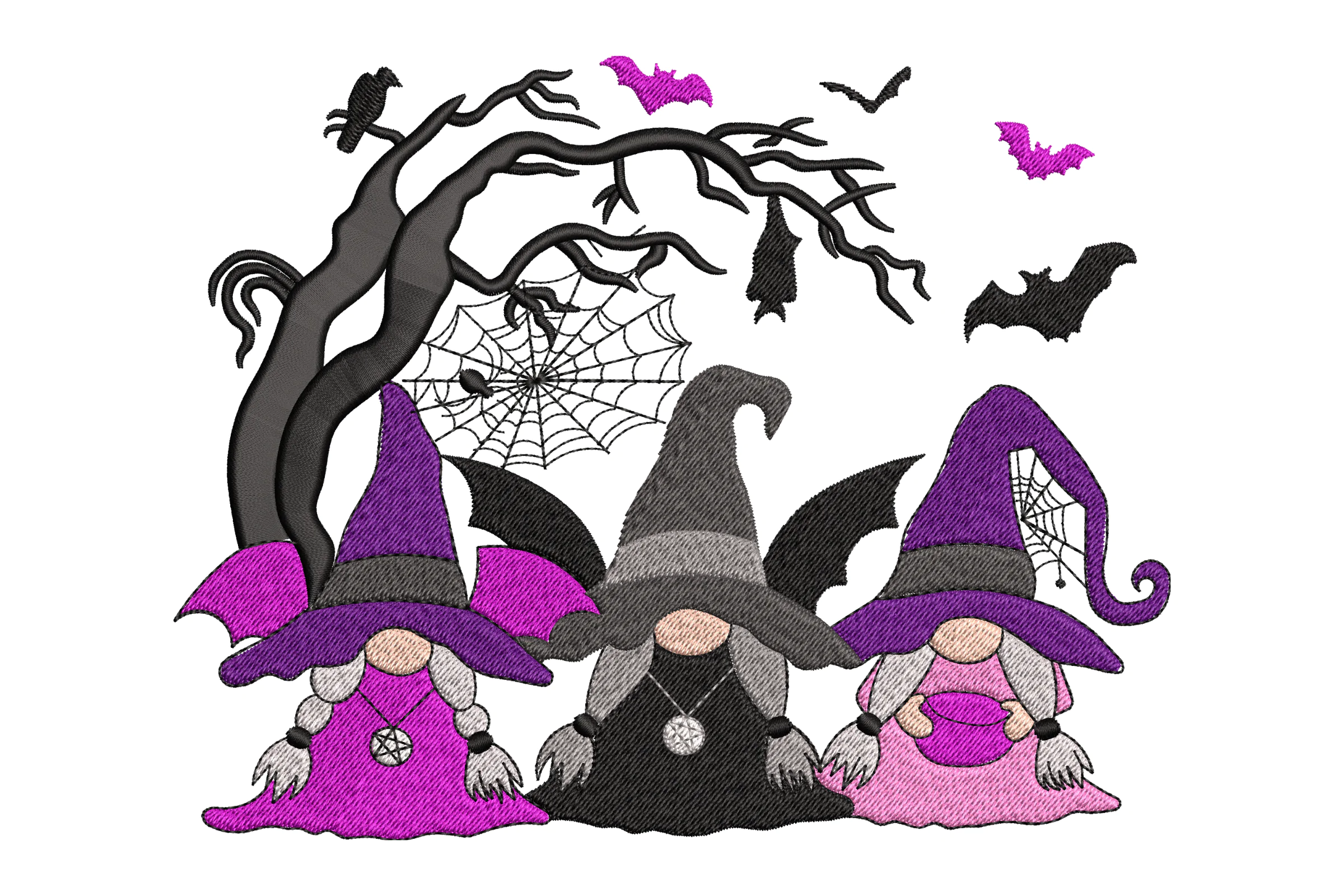 Three Gnome, Boo Gnome,Gnomes Embroidery Design