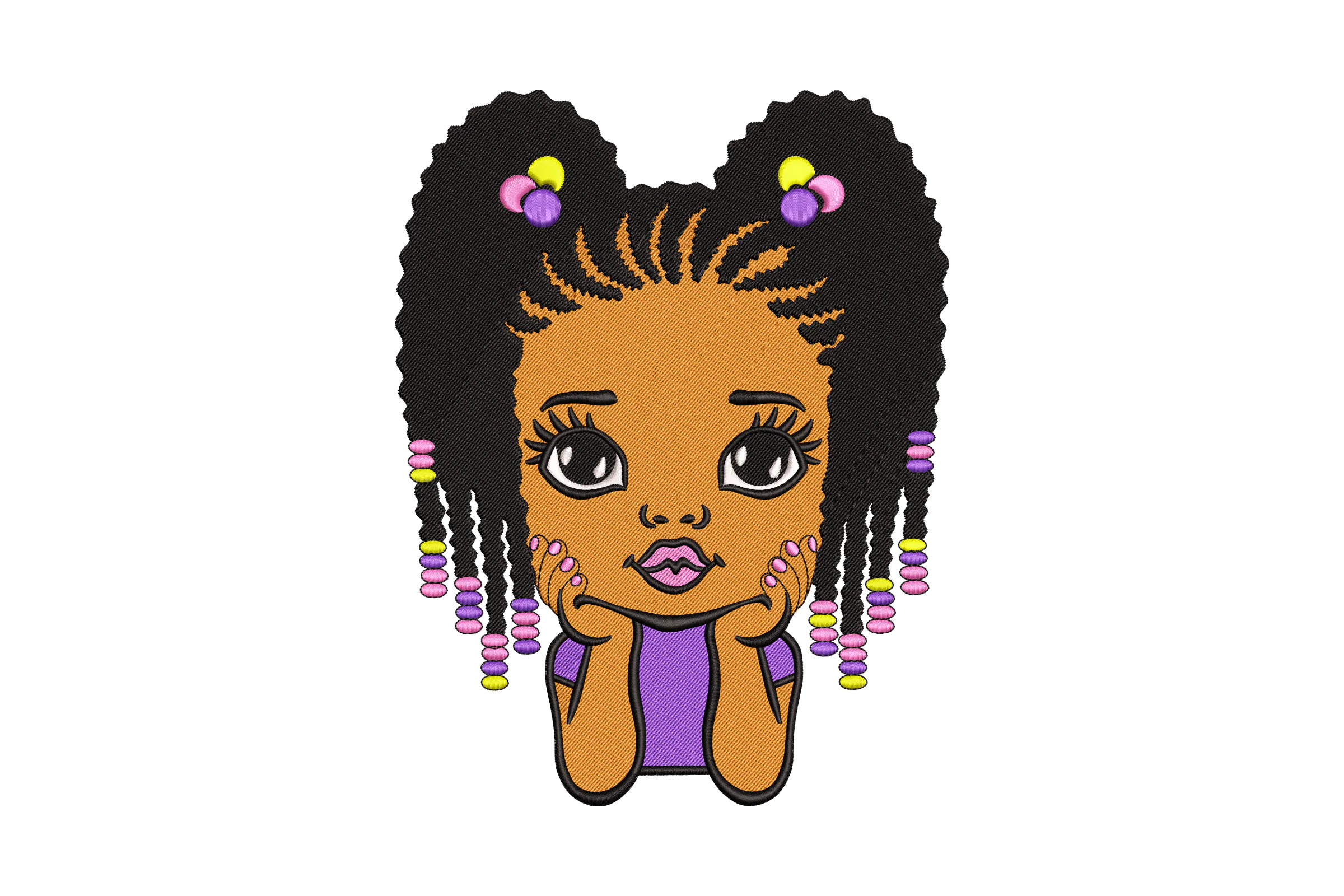 Afro Girl Embroidery Design