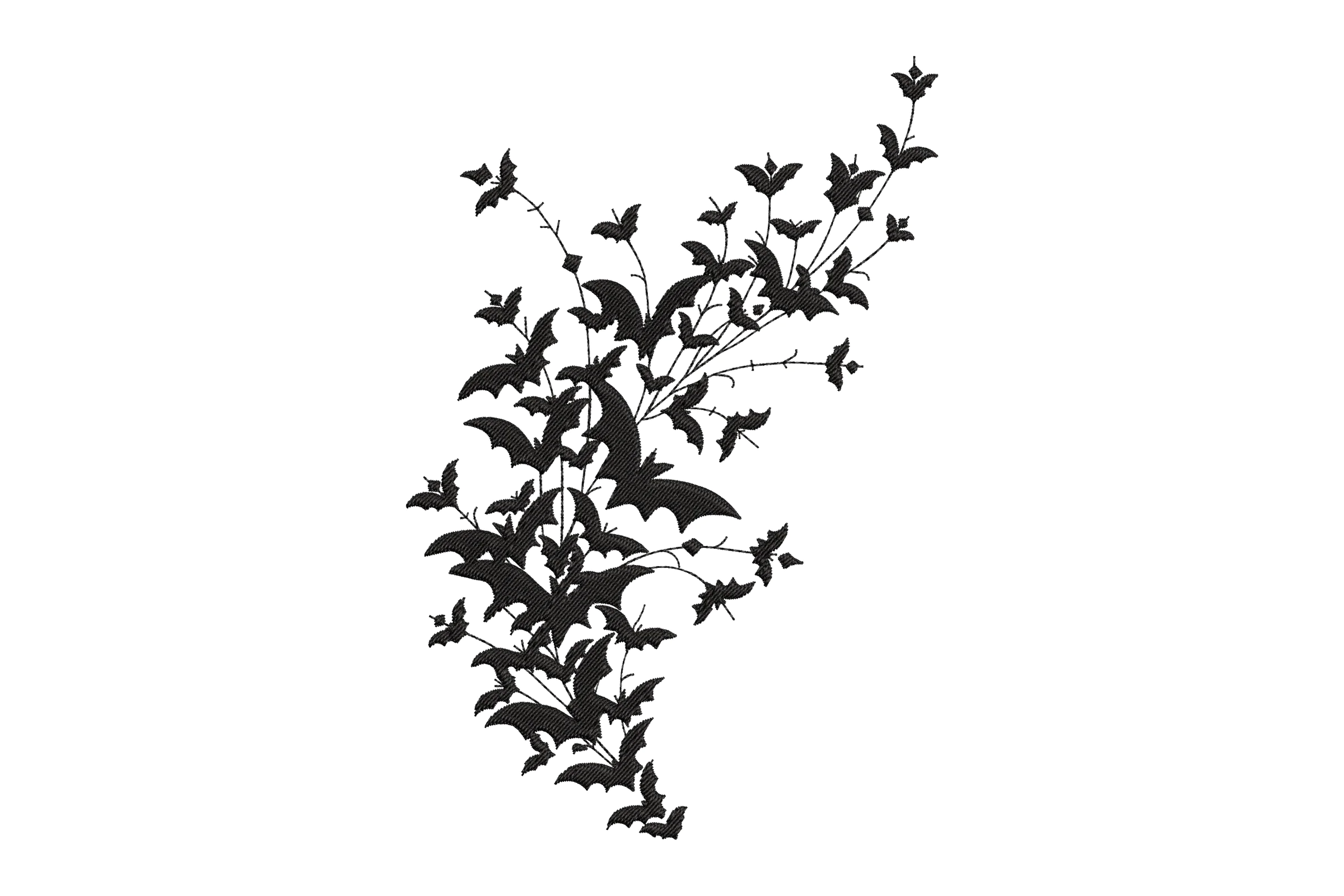 Flying Bats Embroidery Design