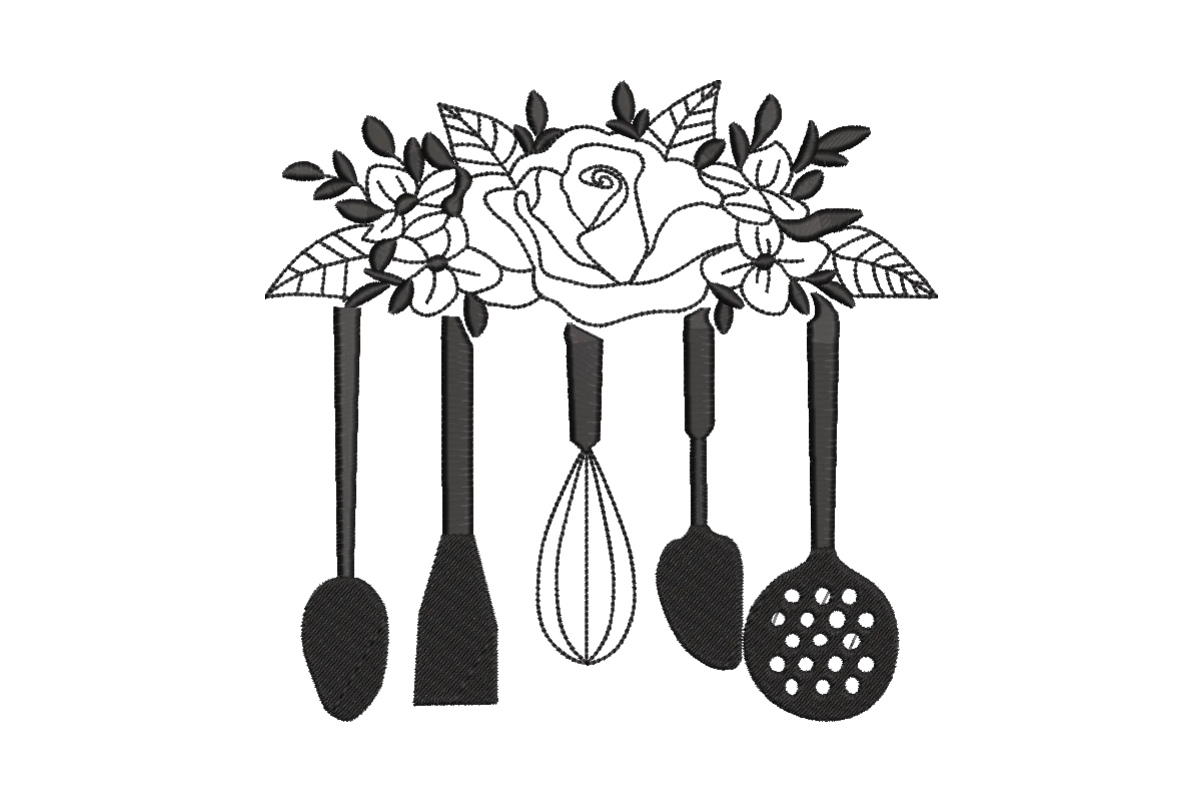 Baking Utensils Embroidery Design