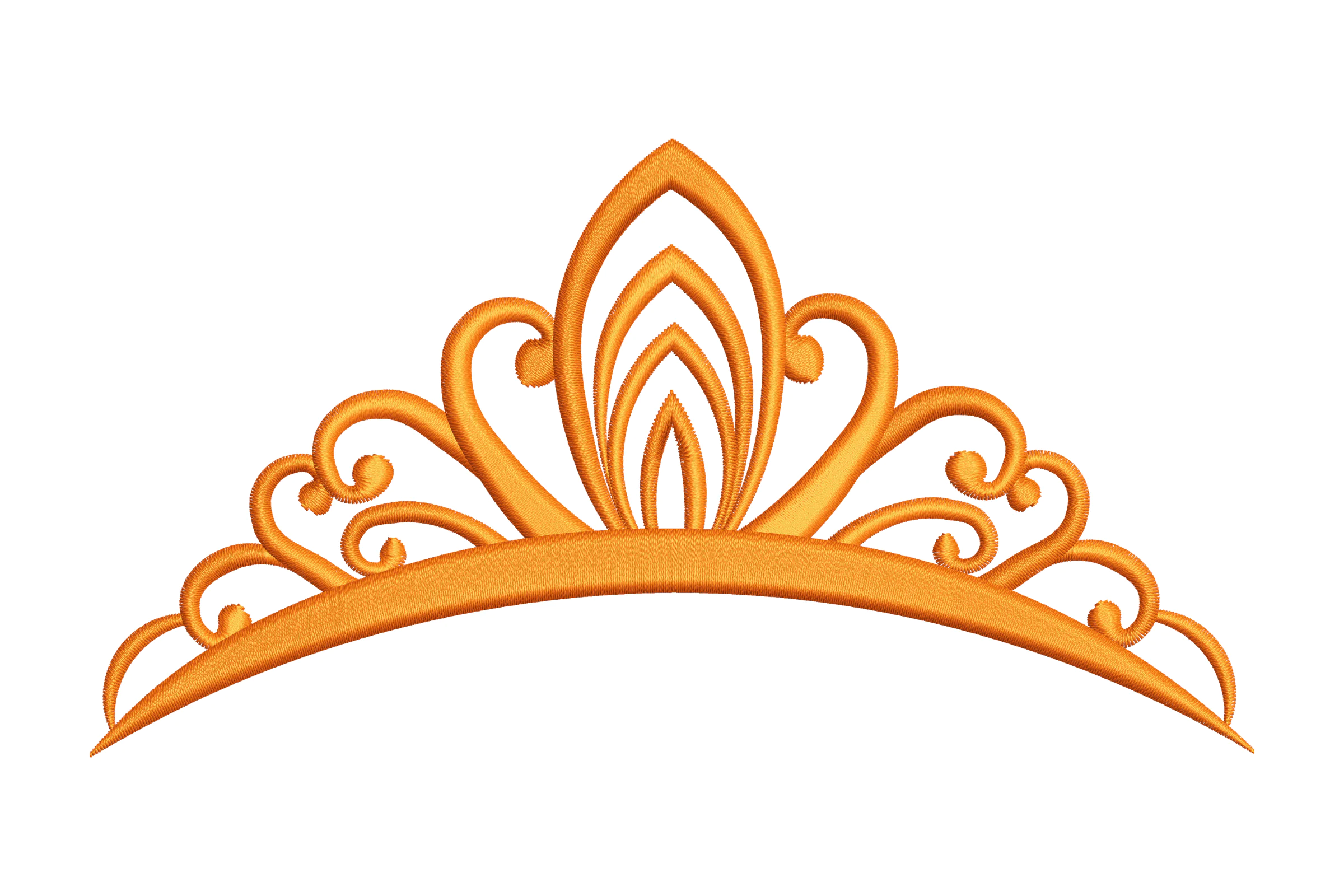 Elegant Swirl Tiara Crown Embroidery Design