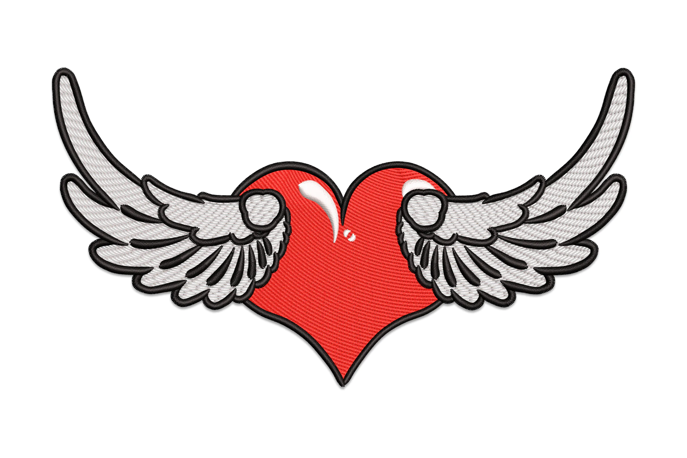 Heart with Wings Embroidery Design Pattern