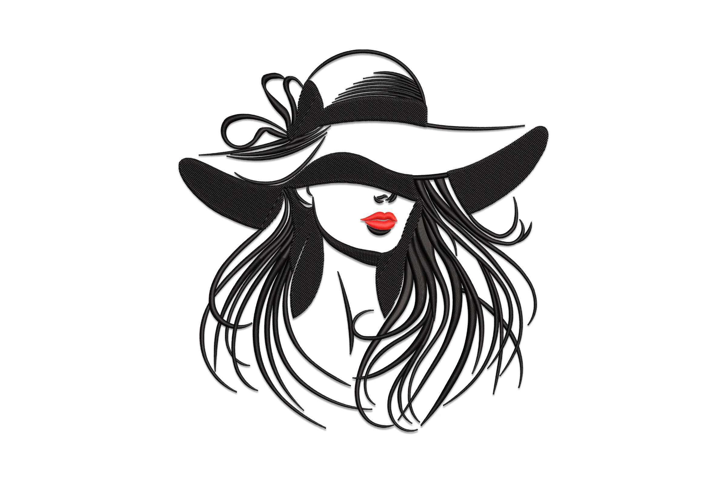 Beautiful Woman Machine Embroidery Design