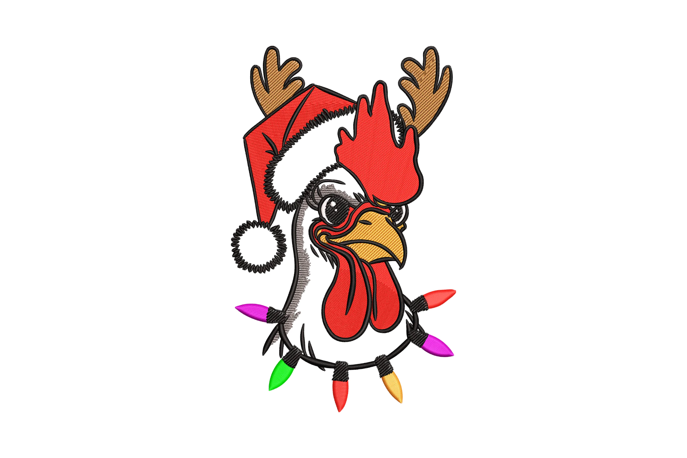 Christmas Chicken Embroidery Design File