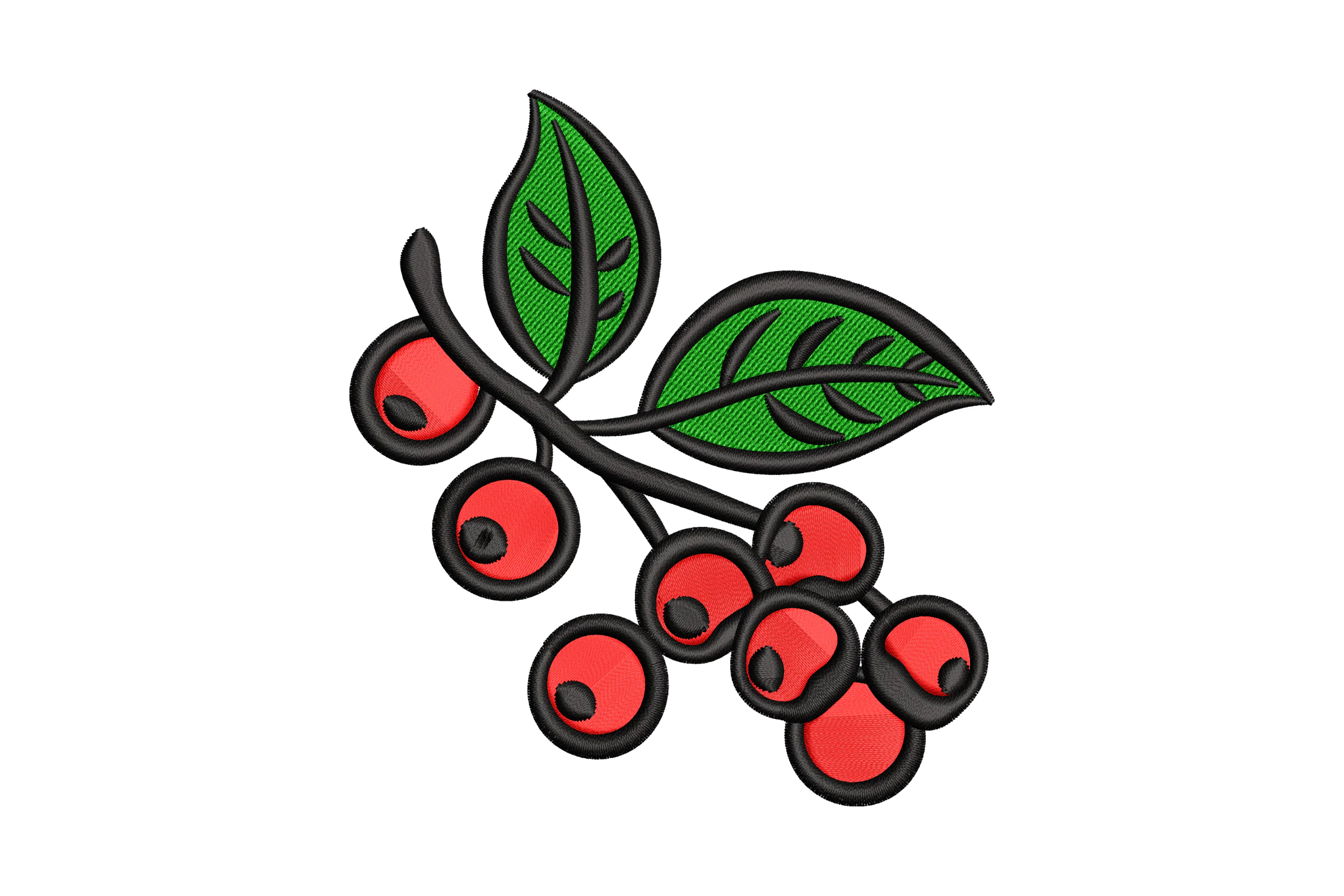 Christmas Mistletoe Branch Machine Embroidery File