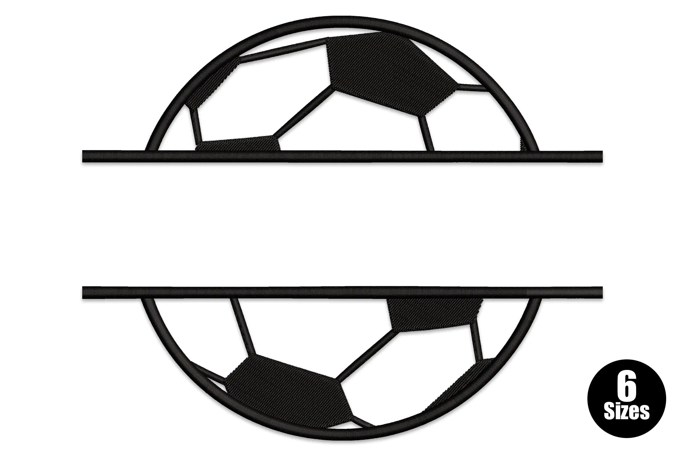 Split Soccer Ball Embroidery Design