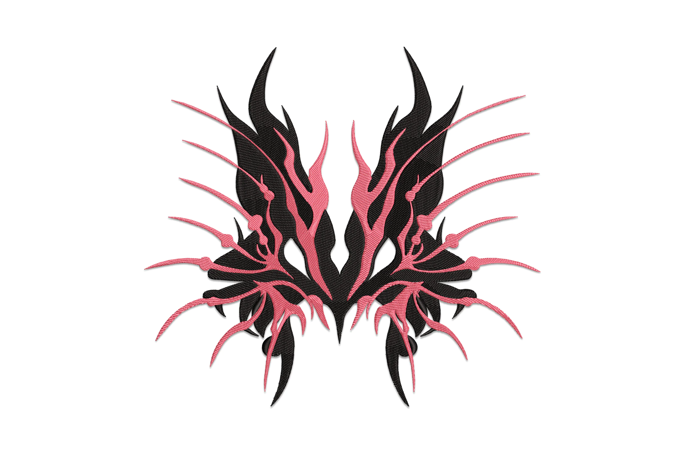 Abstract Pink and Black Embroidery Design