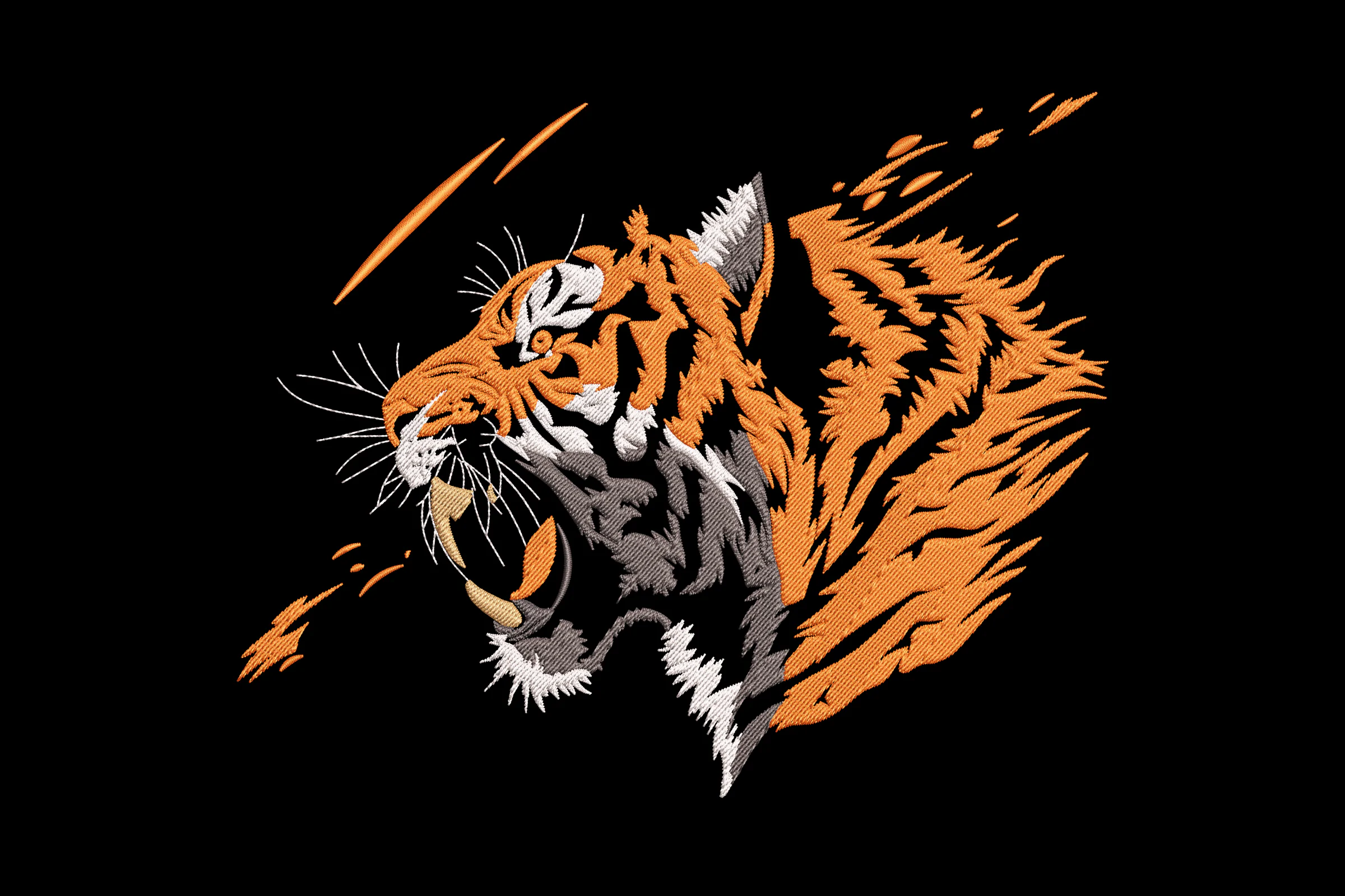 Roaring Tiger Machine Embroidery Design