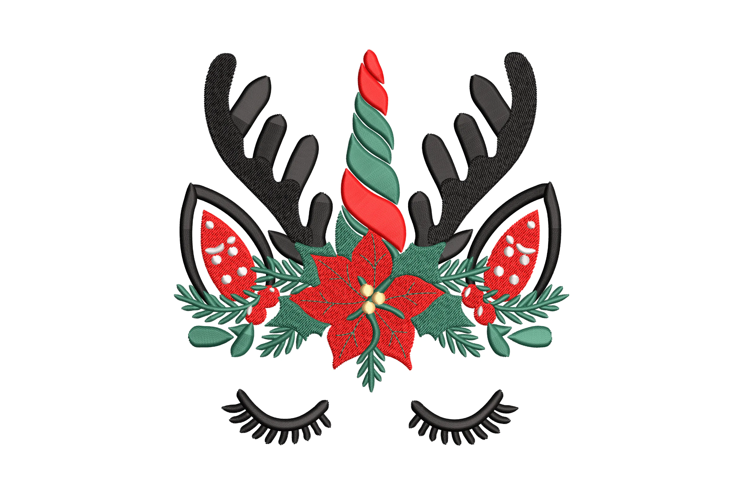 Christmas Unicorn Embroidery File