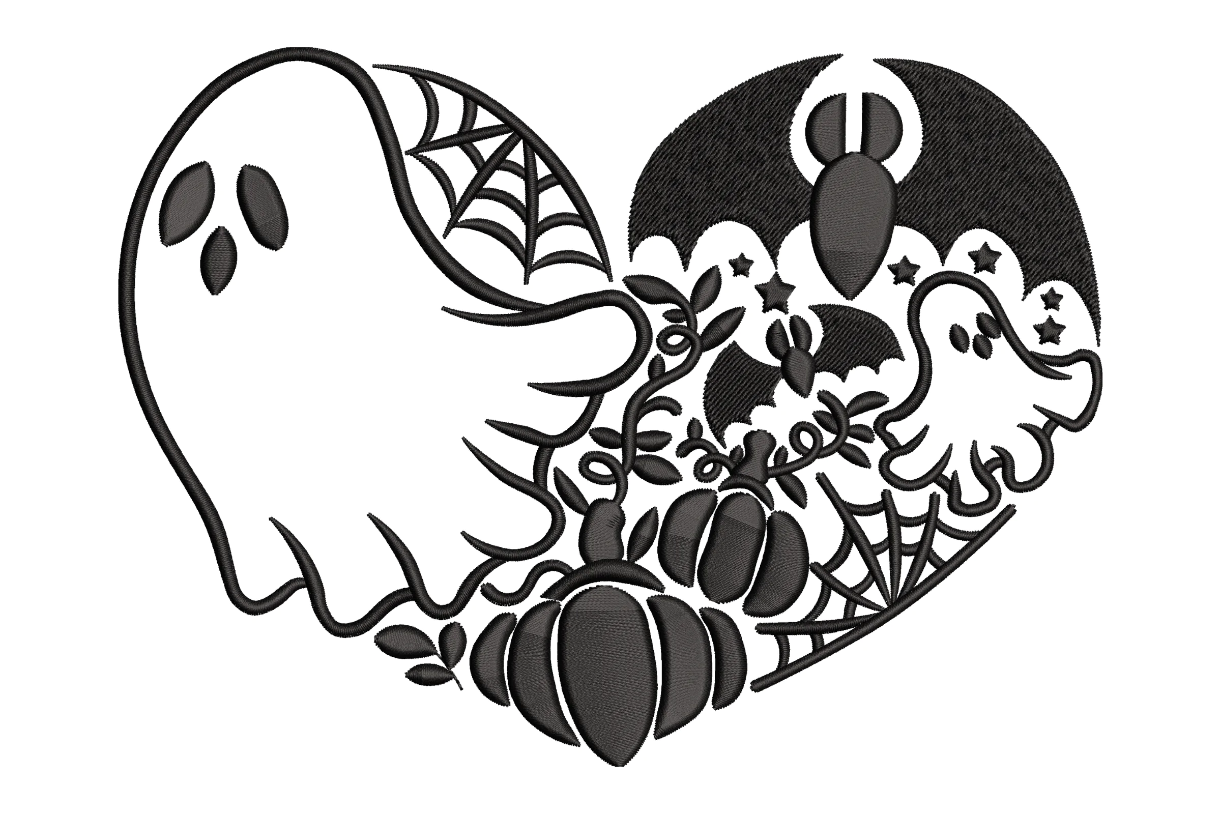 Halloween Heart Embroidery Design