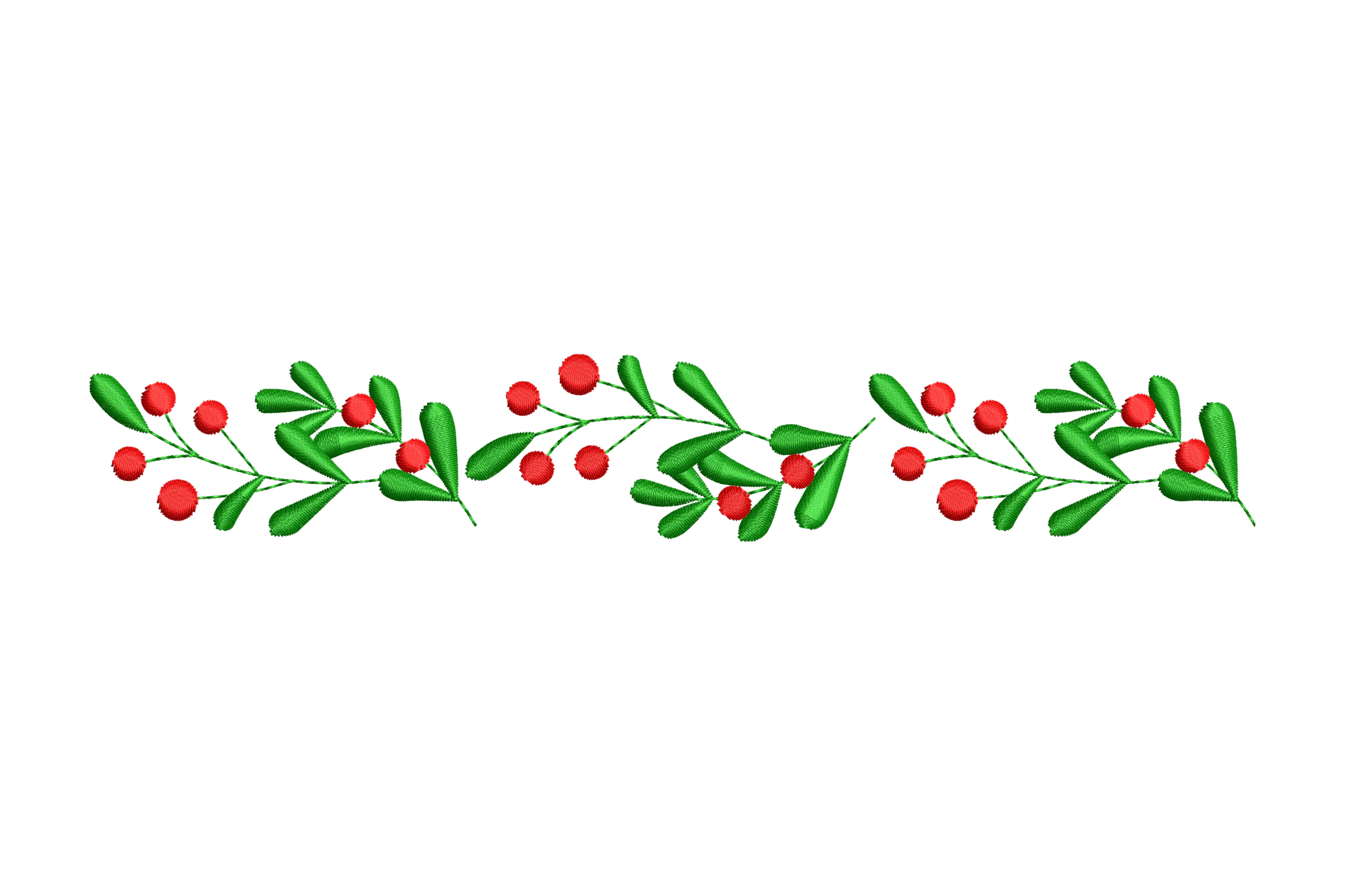 Christmas Holly Border Embroidery Design