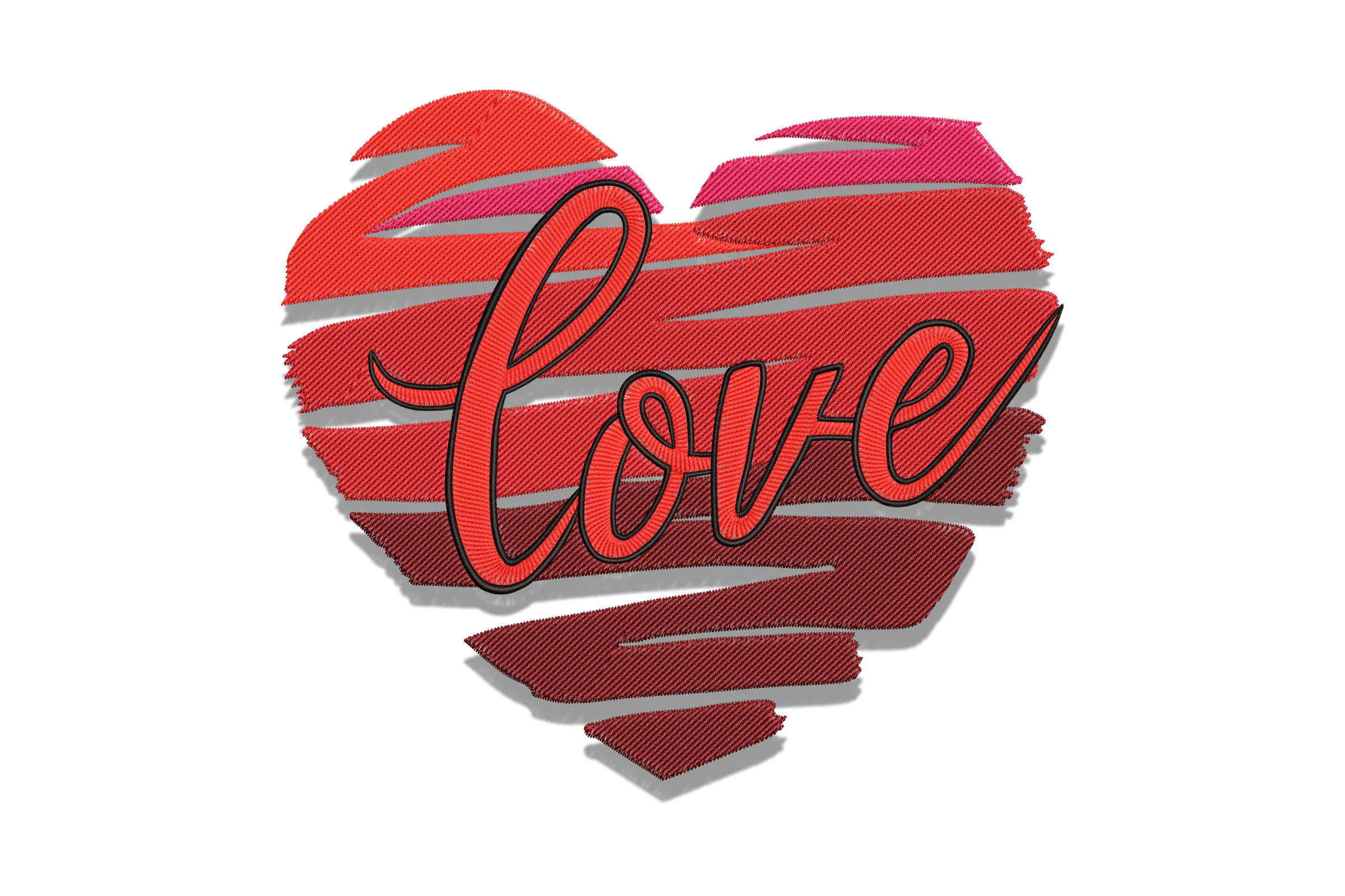 Valentine Love Heart Digital Embroidery