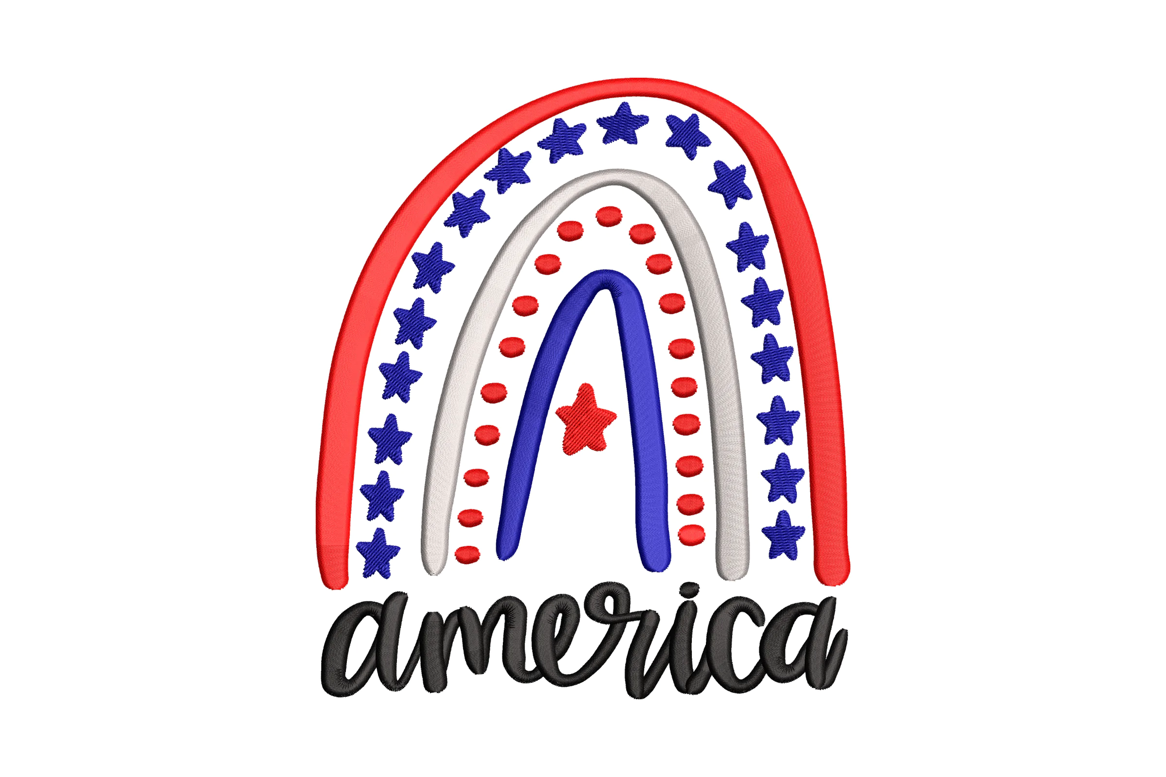 American Rainbow Embroidery Design