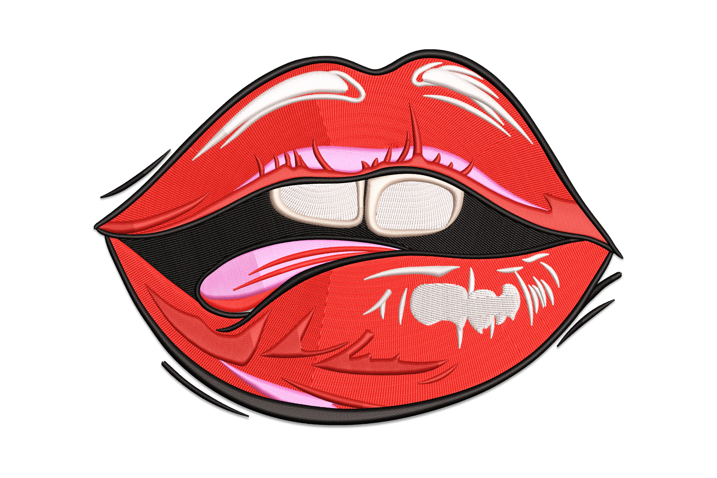 Biting Lips Embroidery Design File