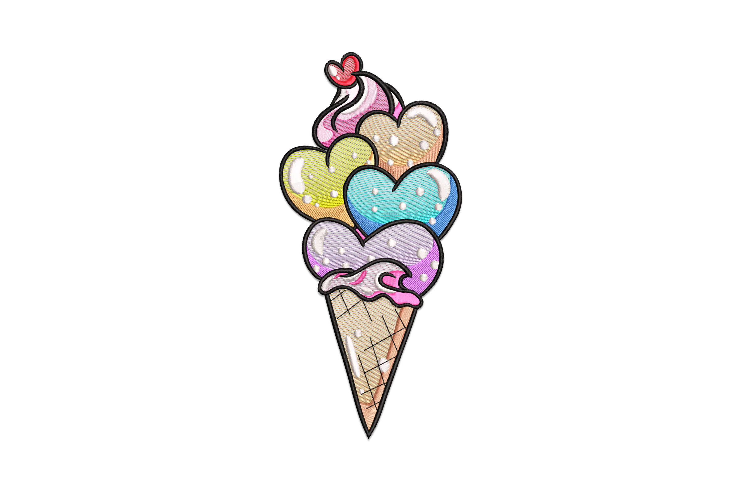 Valentine's Day Ice Cream Embroidery Design