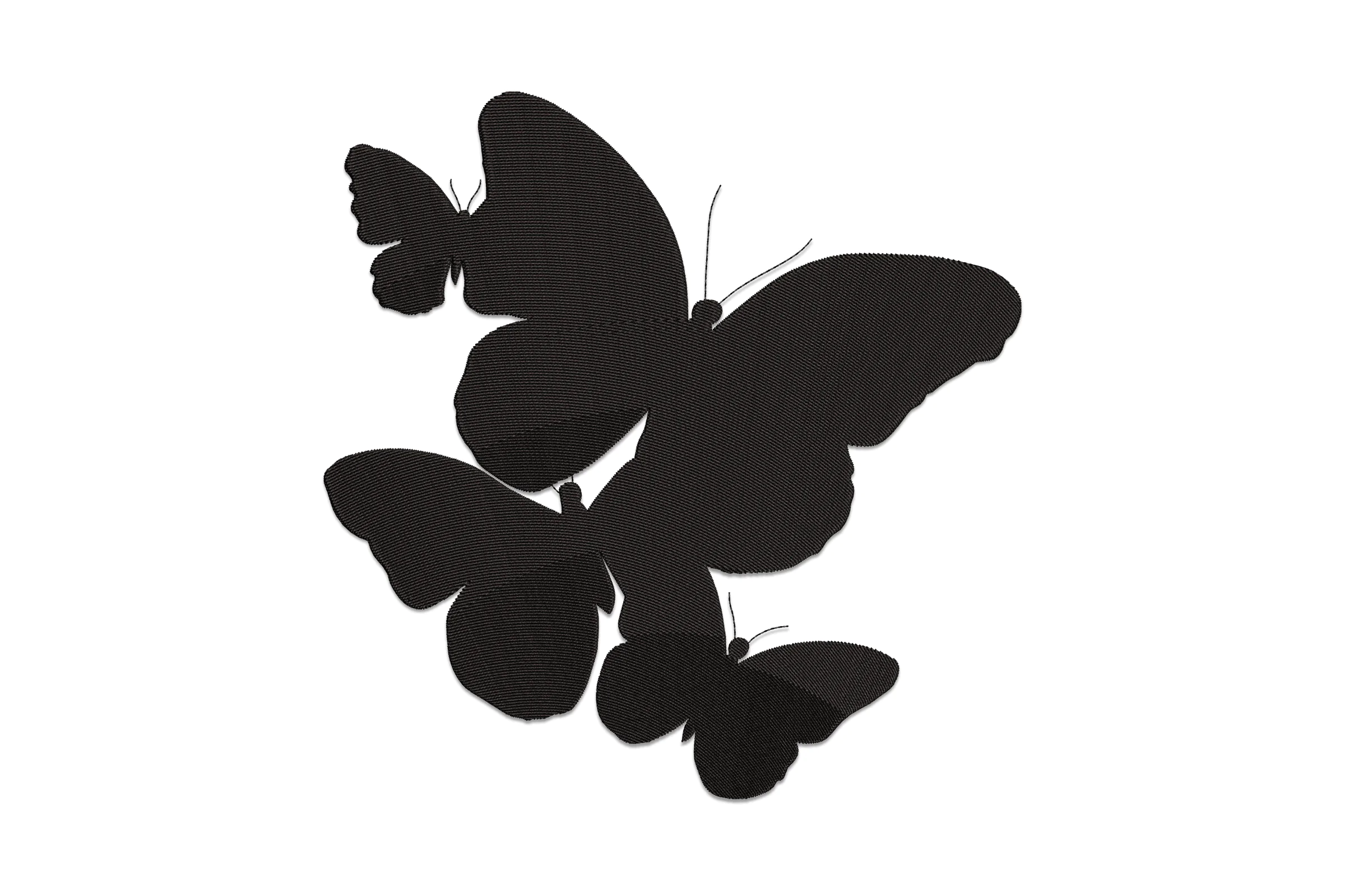 Elegant Flying Butterflies Embroidery Design