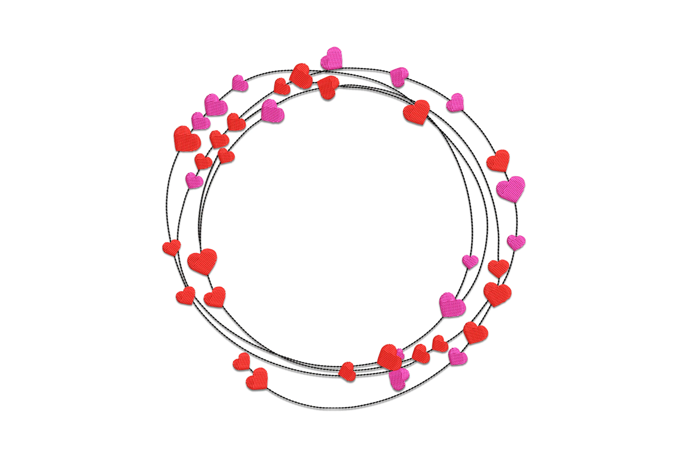 Love Heart Border Embroidery Design