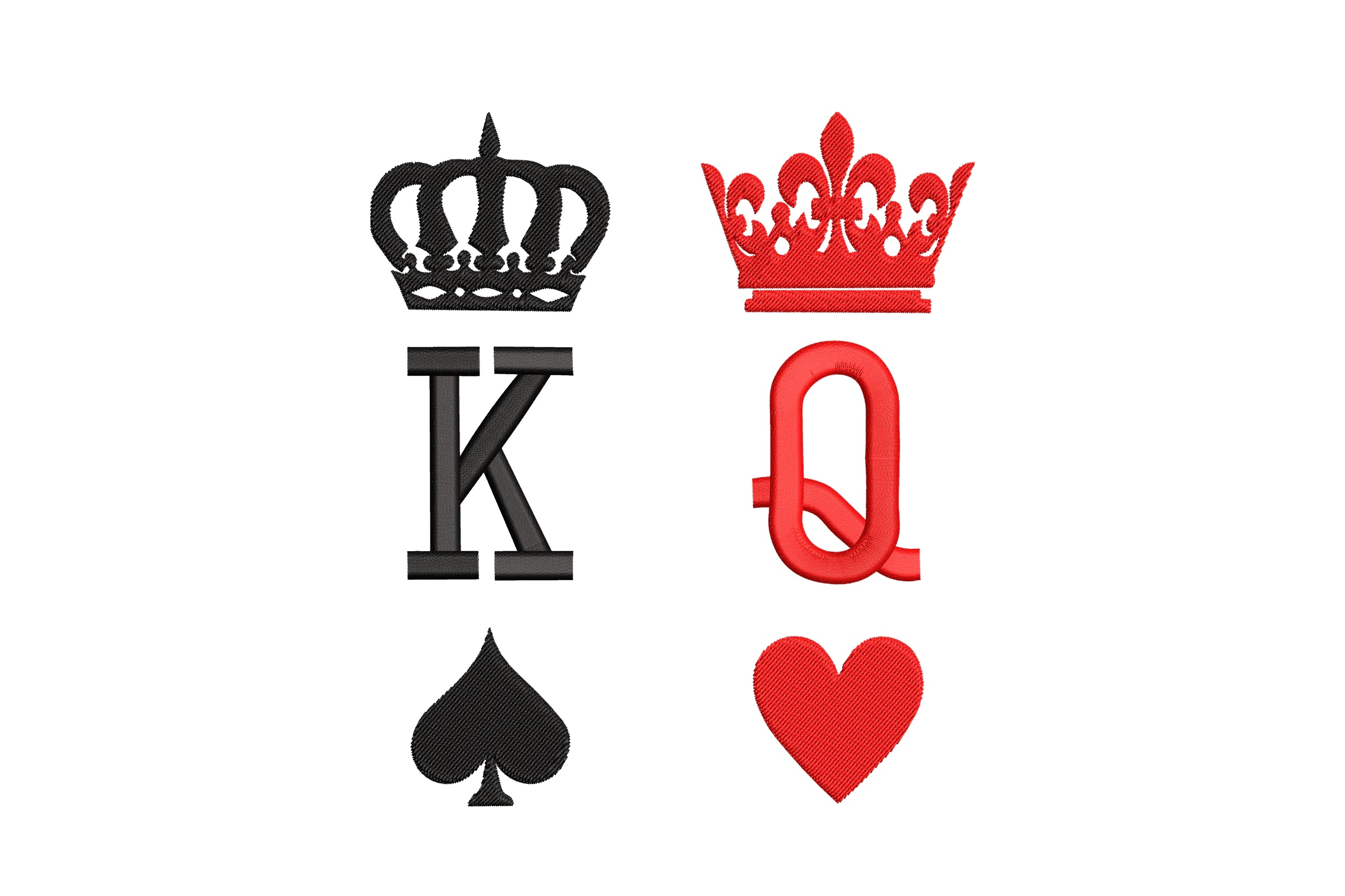 King and Queen Embroidery Design
