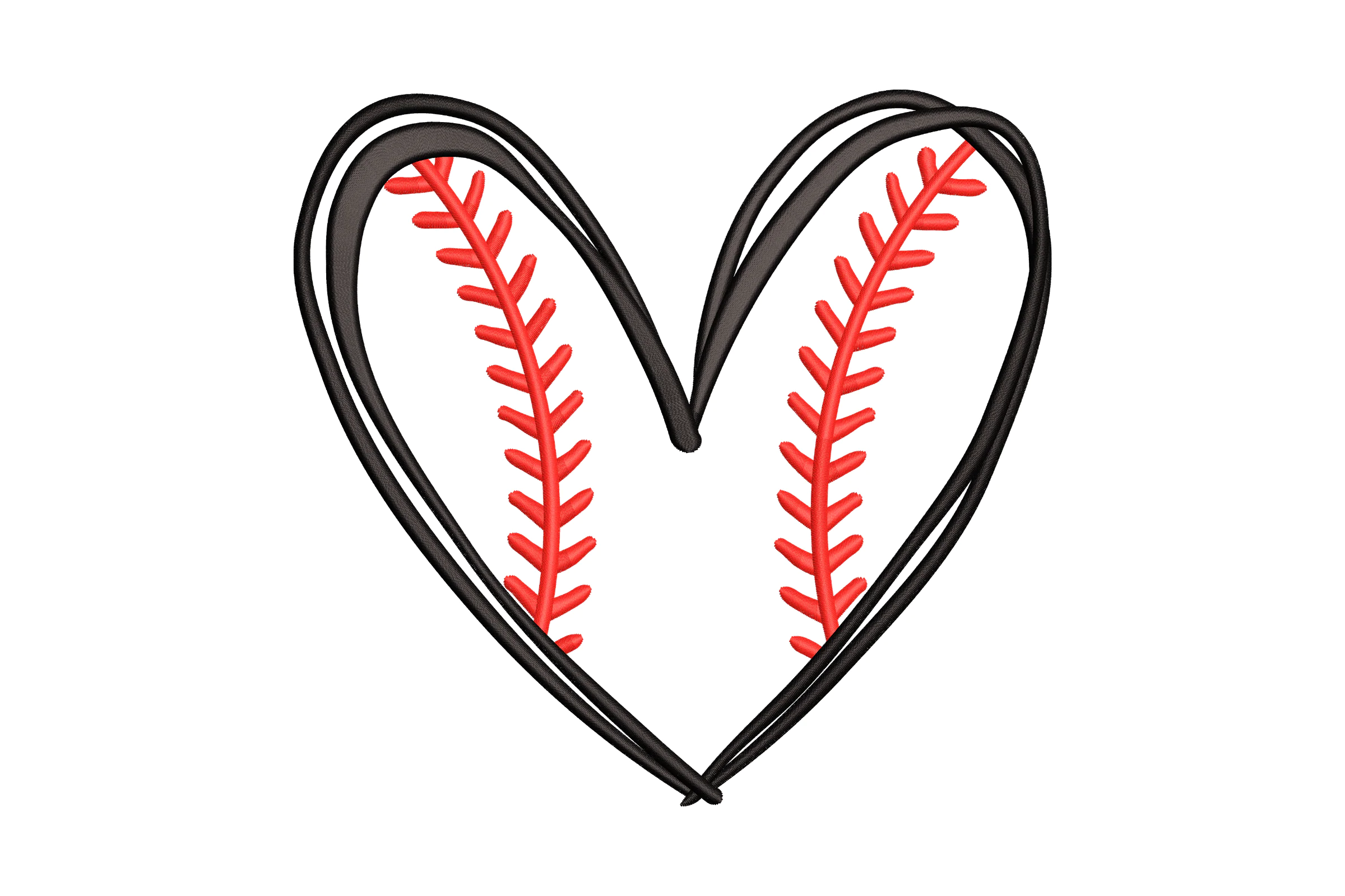 Baseball Heart Embroidery Design