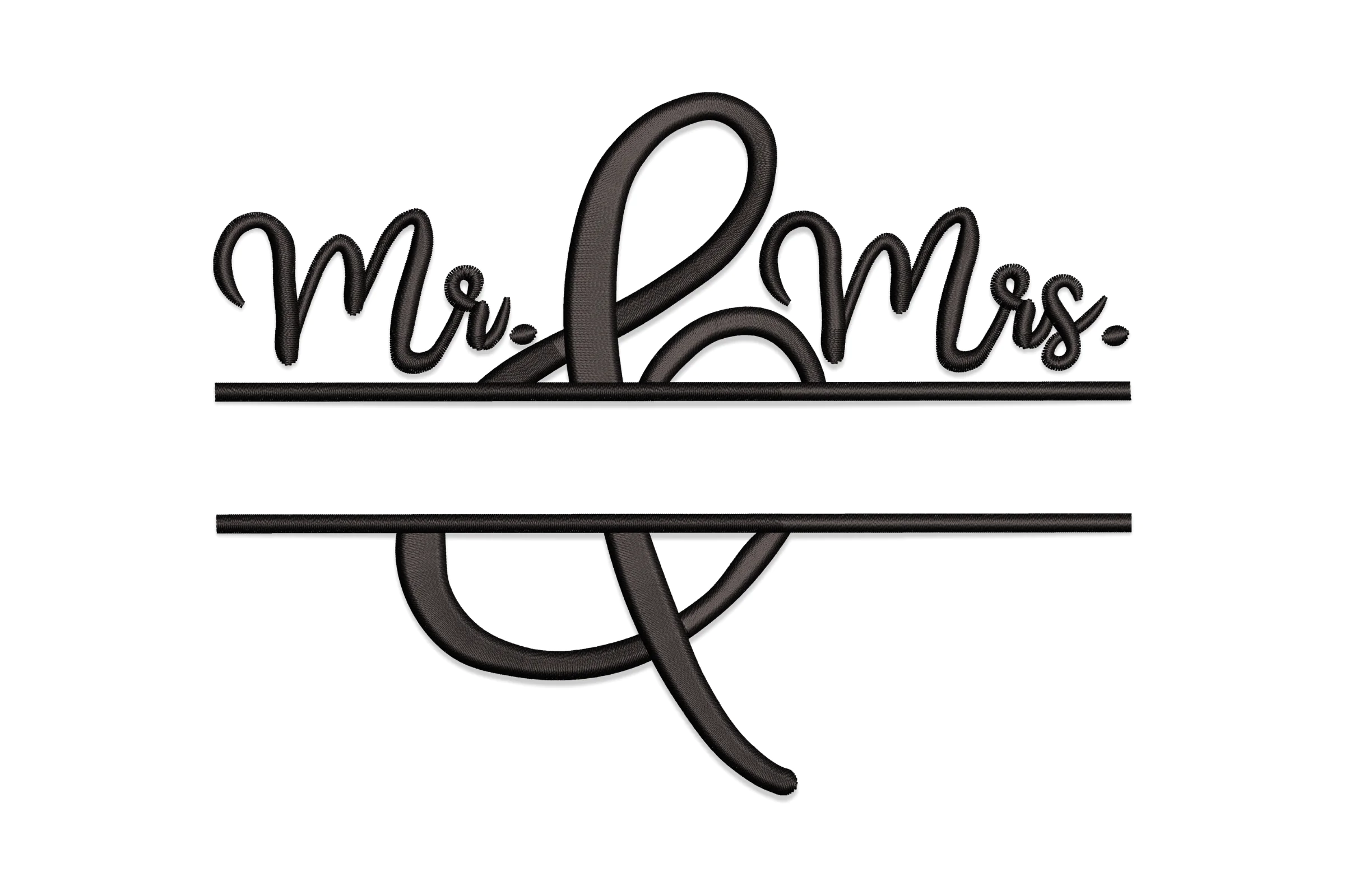 Mr and Mrs Monogram Wedding Gift Embroidery Design