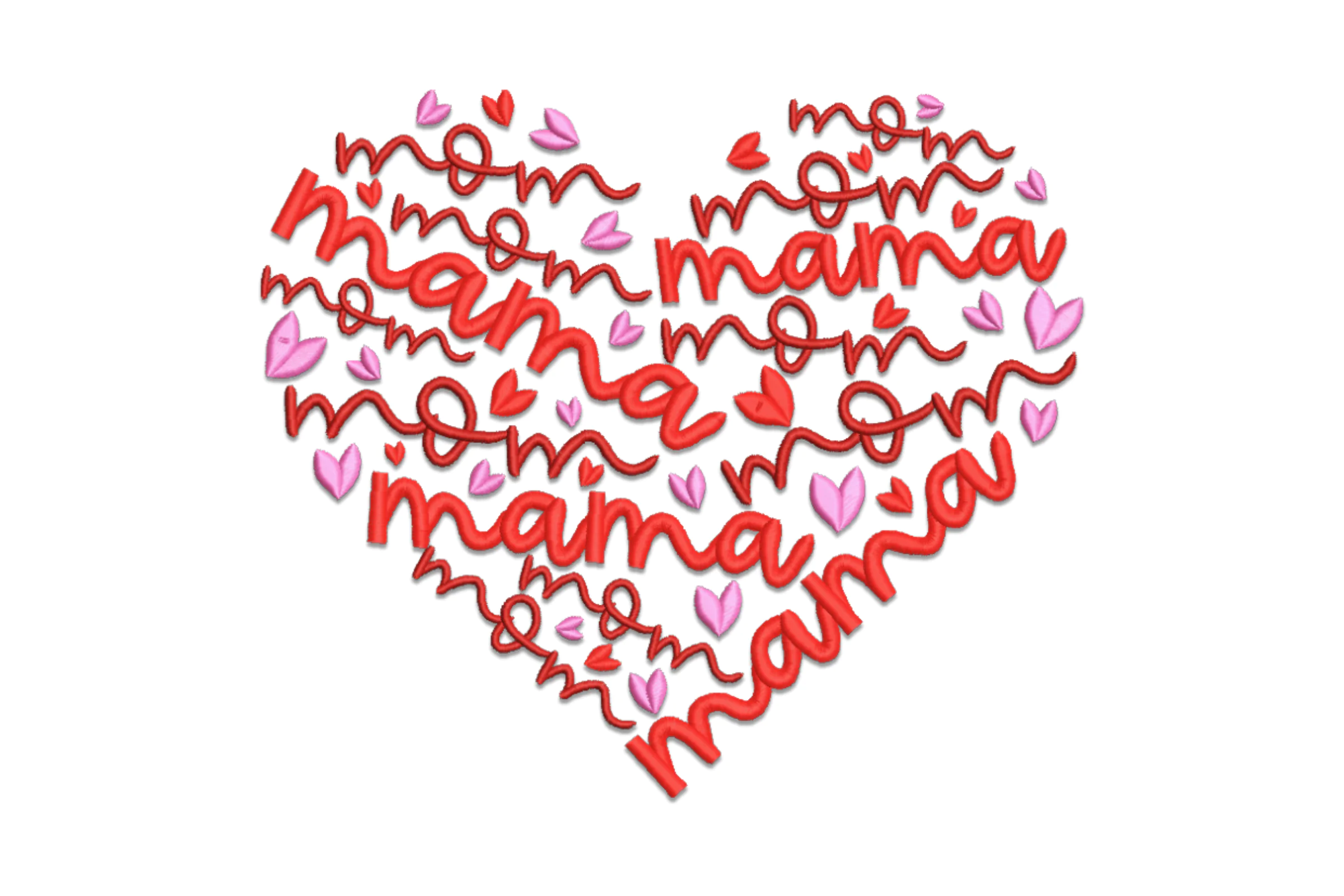 Mama Heart Dgital Embroidery Design File
