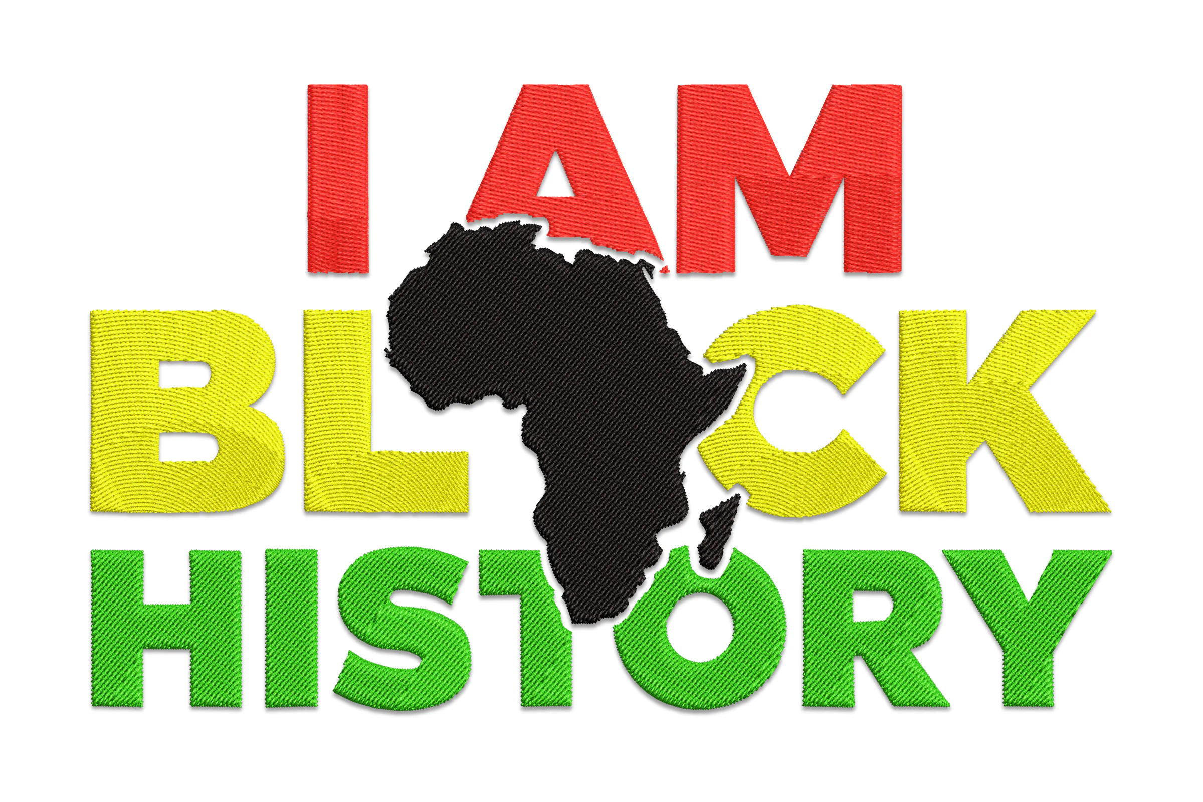 I Am Black History Embroidery Design Pattern