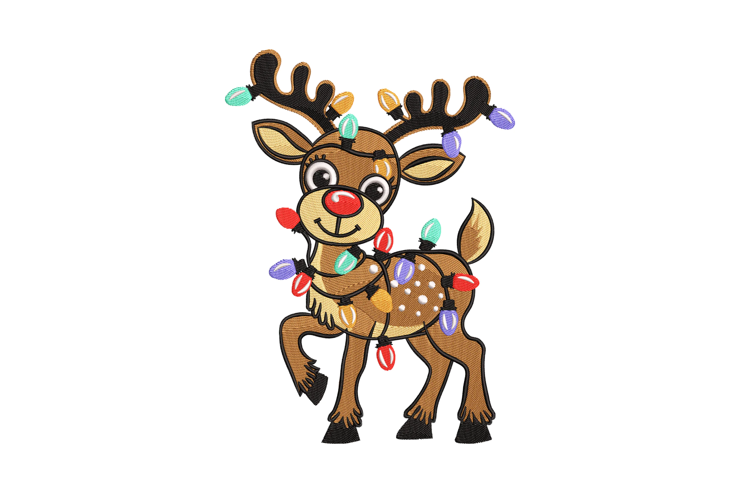 Baby Reindeer Christmas Embroidery Design File