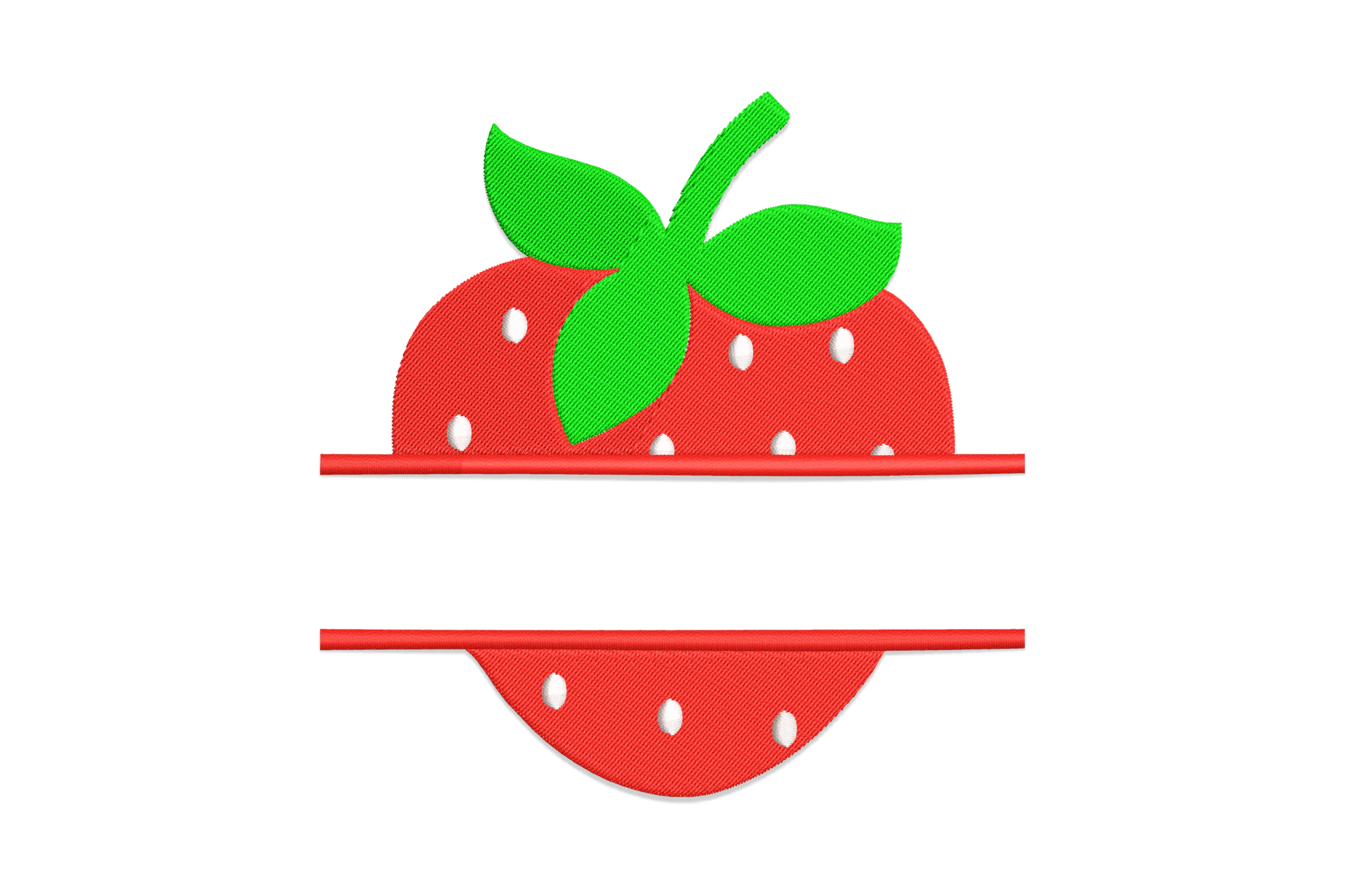 Split Strawberry Embroidery Design