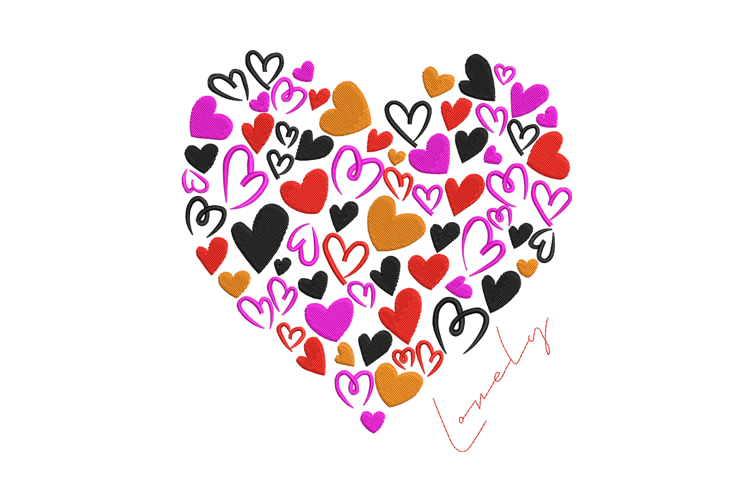 Love Heart Embroidery Design