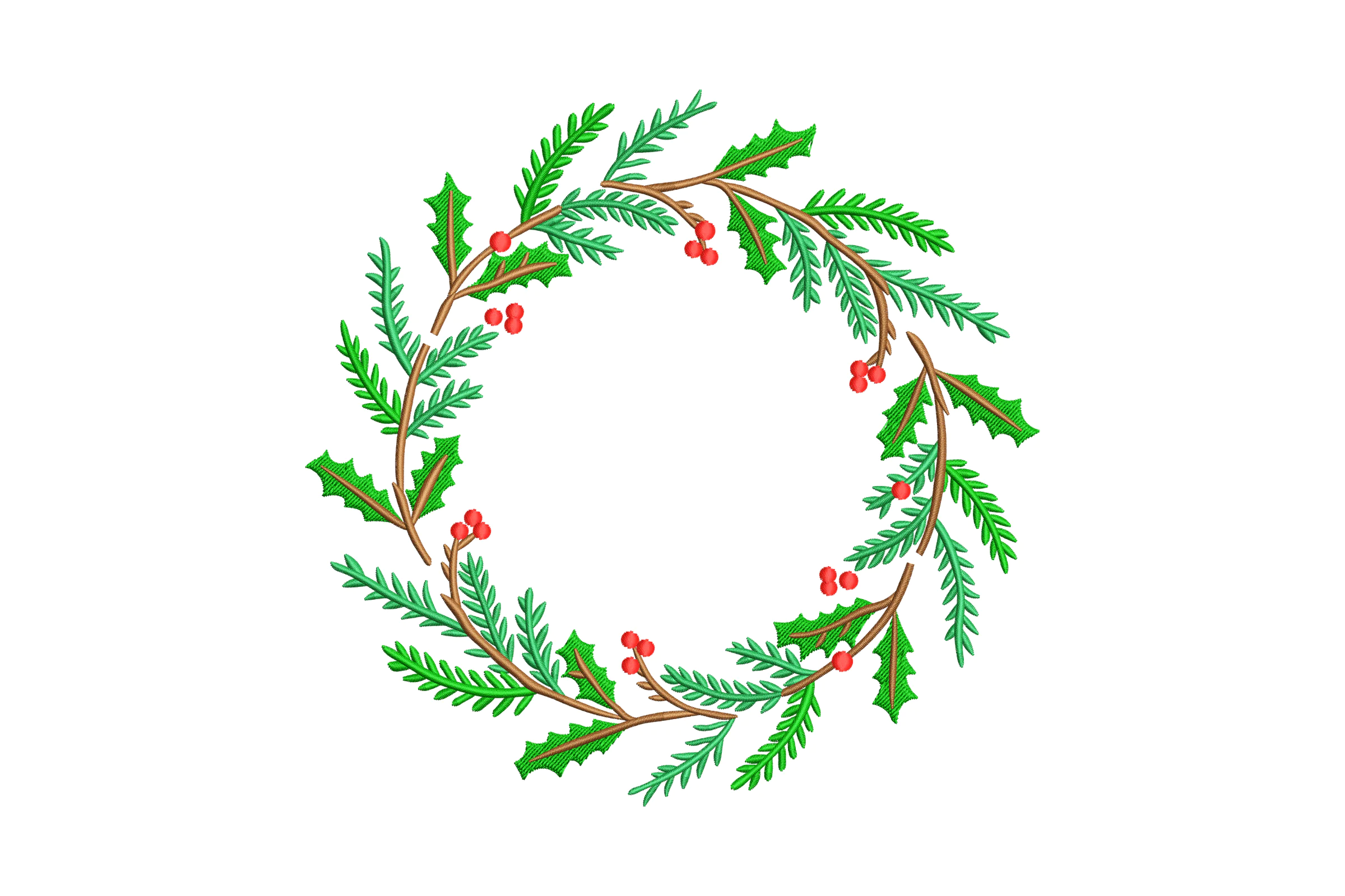 Wreath Christmas Digital Embroidery Design
