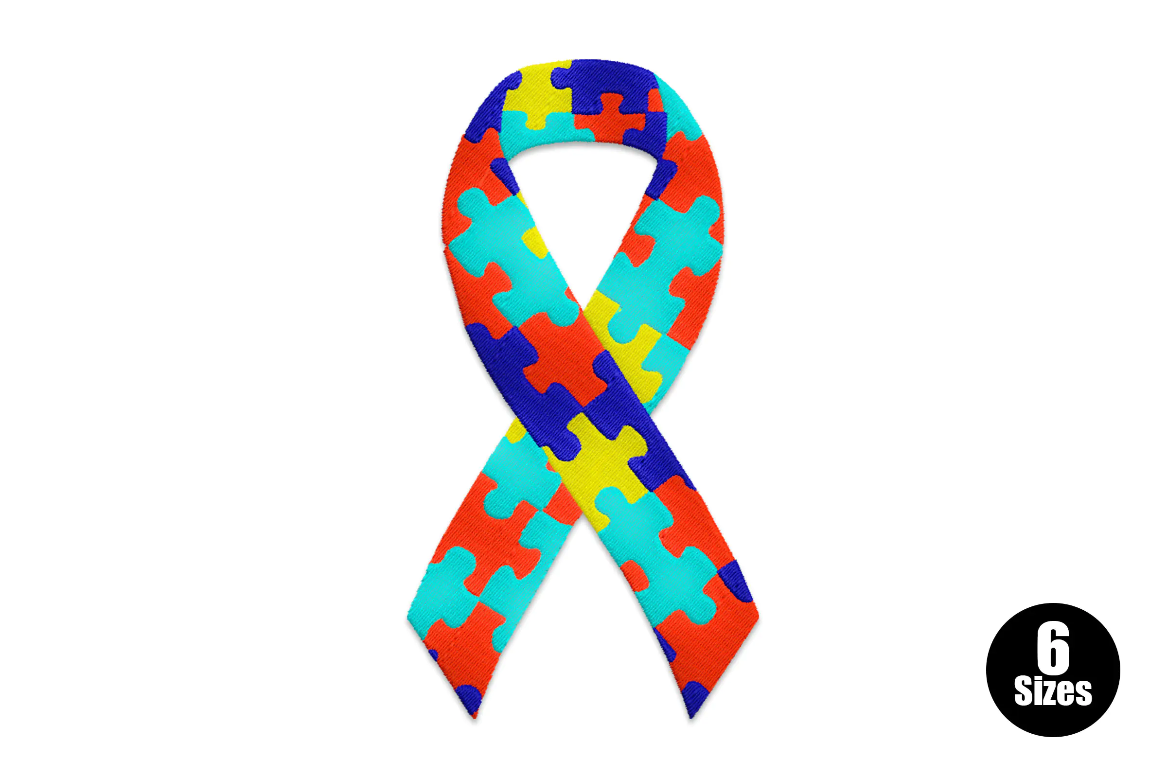 Autism Awareness Ribbon Embroidery Design