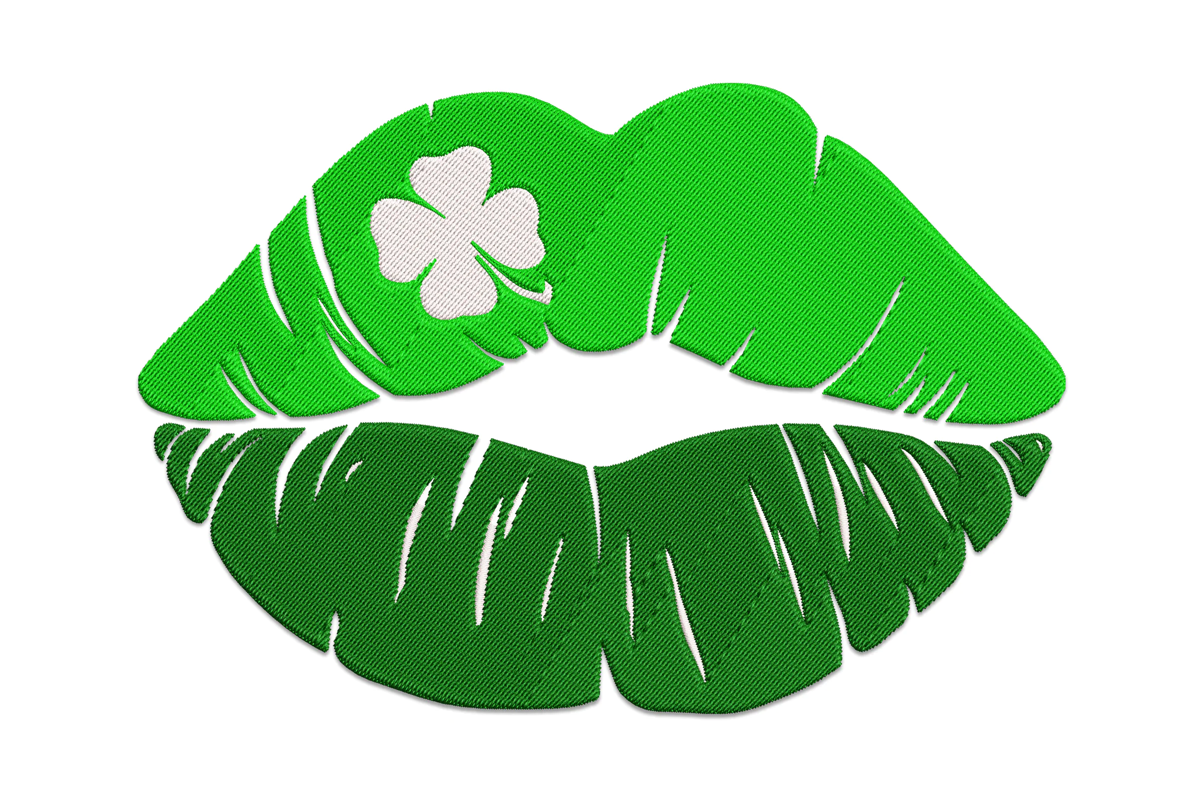 St. Patrick's Day Lips Embroidery Design Pattern