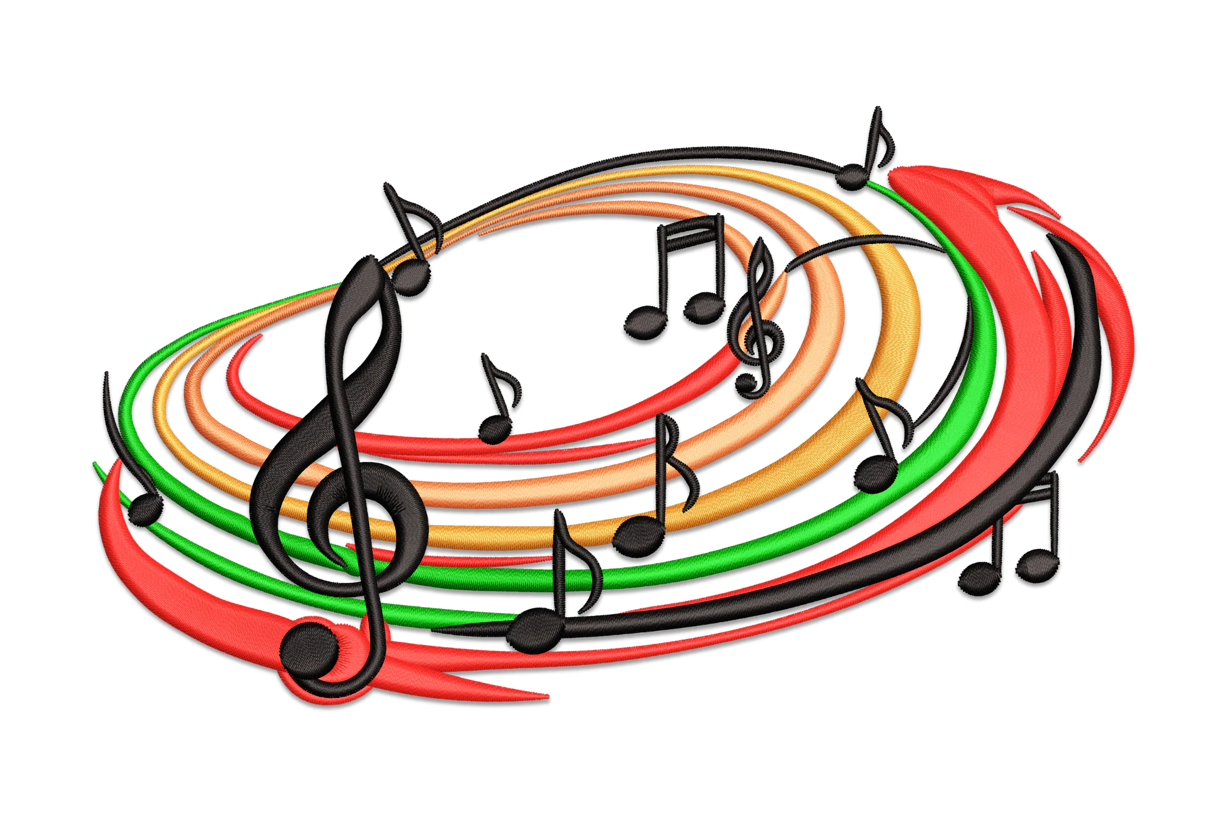 Musical Wave Machine Embroidery Design