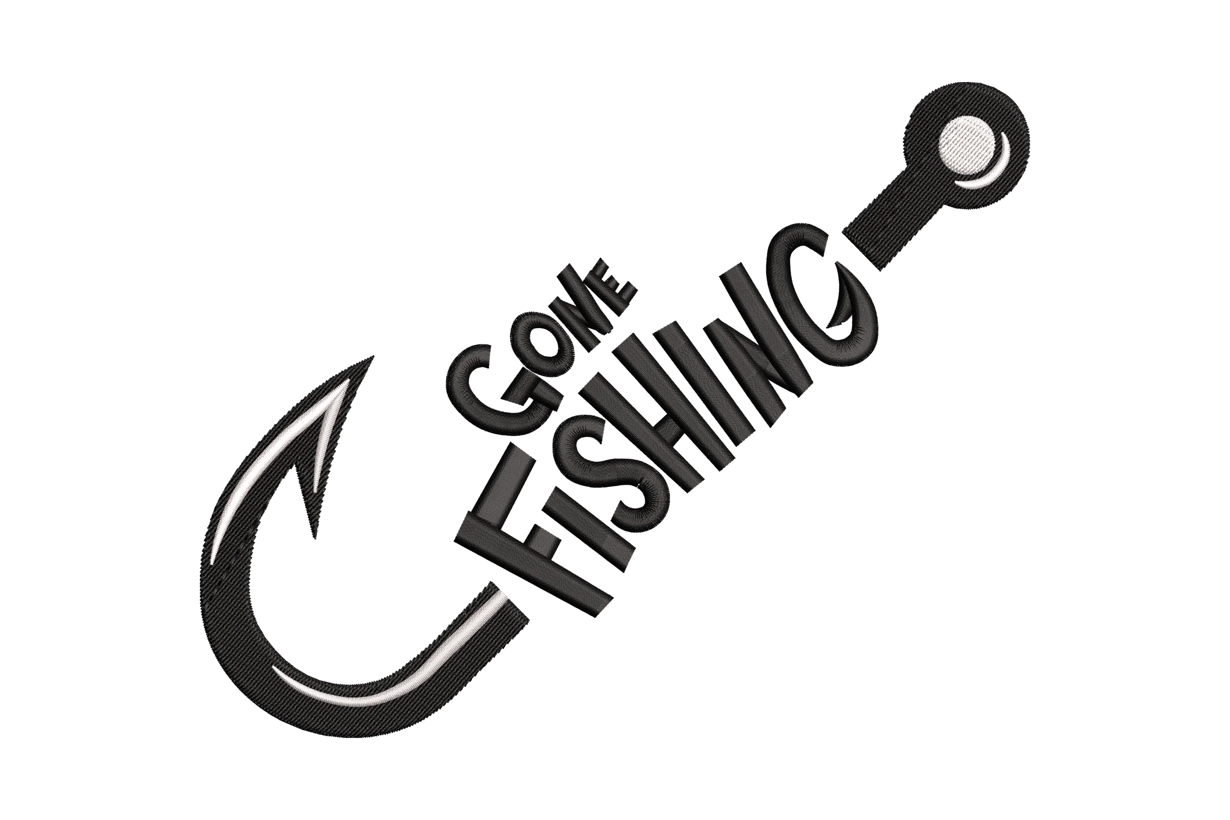 Gone Fishing Embroidery Design