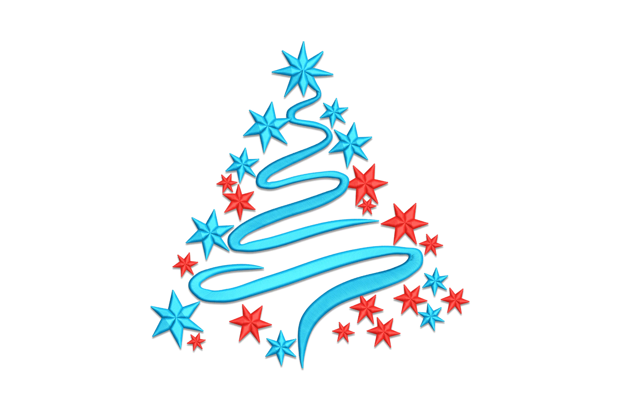 Swirl Christmas Tree Embroidery Design